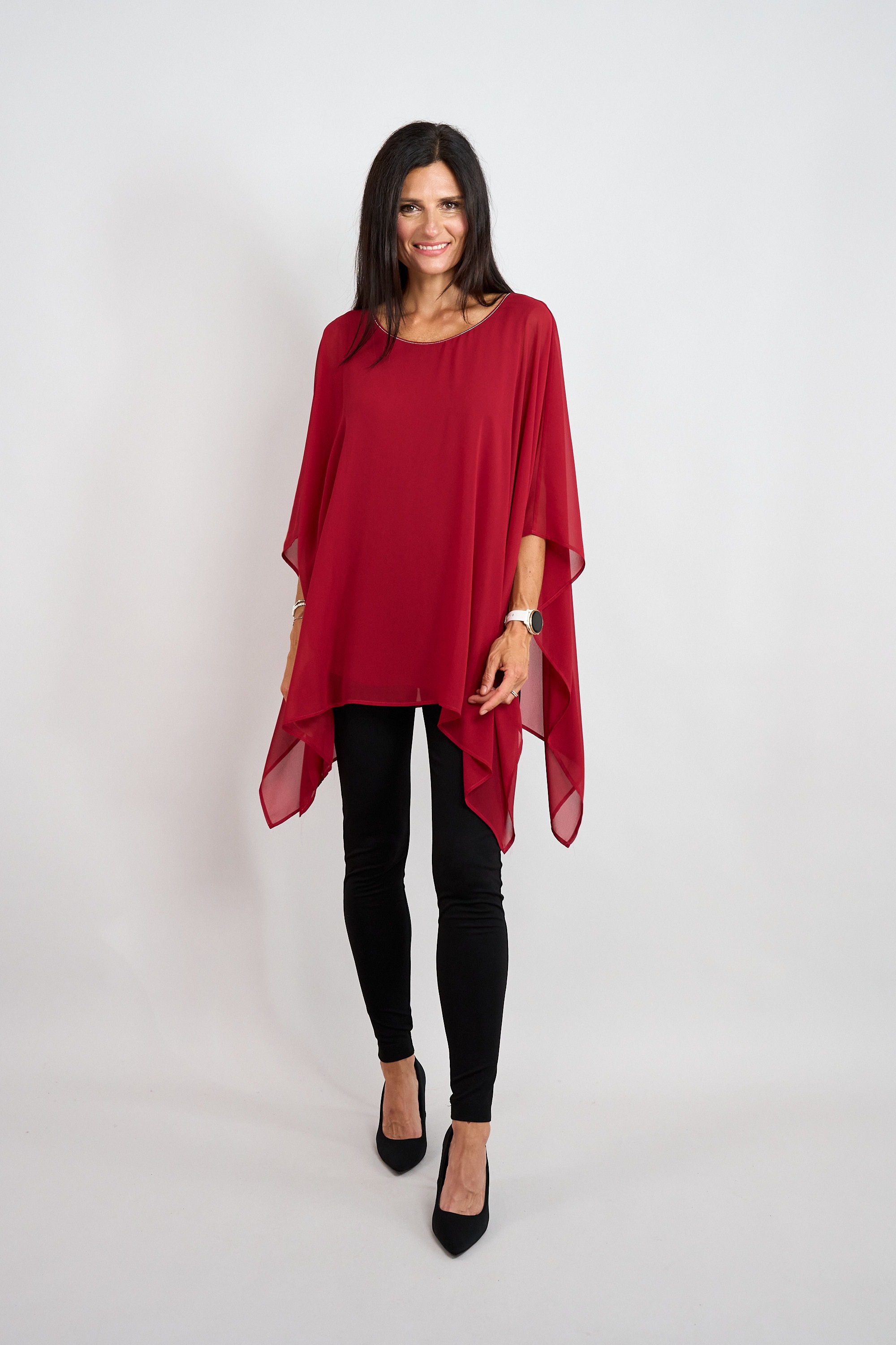 Seidel Moden Blusenponcho Überschnittene Bluse im Poncho-Stil - MADE IN GERMANY