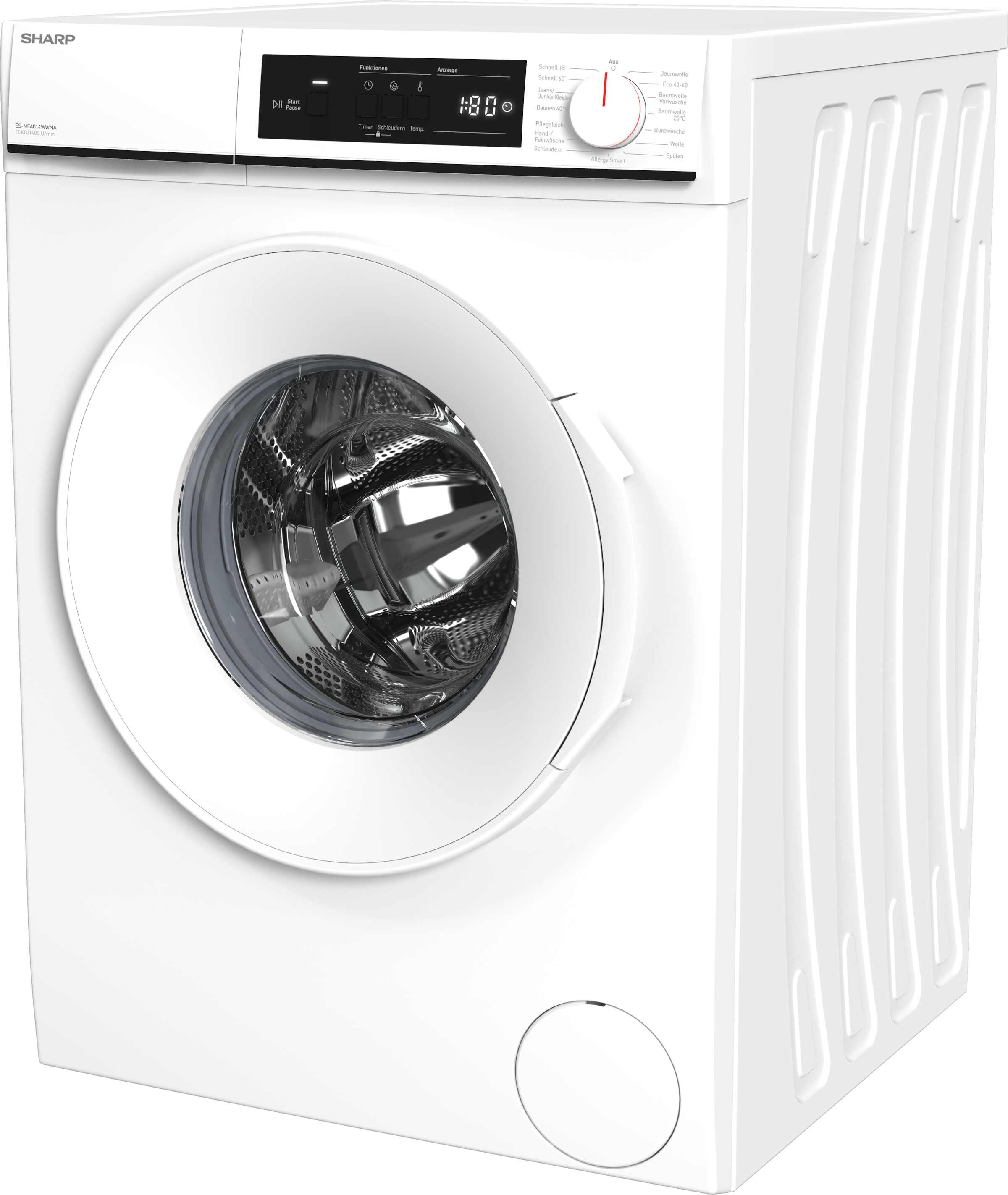 Sharp Waschmaschine Budget PROMO »ES-NFA014WWNA-DE«, 10 kg, 1400 U/min, 10kg / A / AquaStop /White