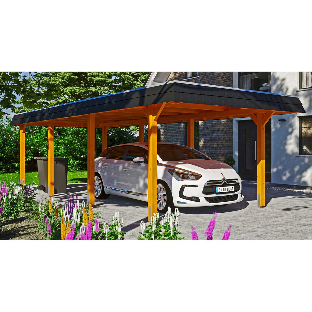 Skanholz Einzelcarport »Wendland«, Leimholz-Nordisches Fichtenholz, 291 cm, hellbraun