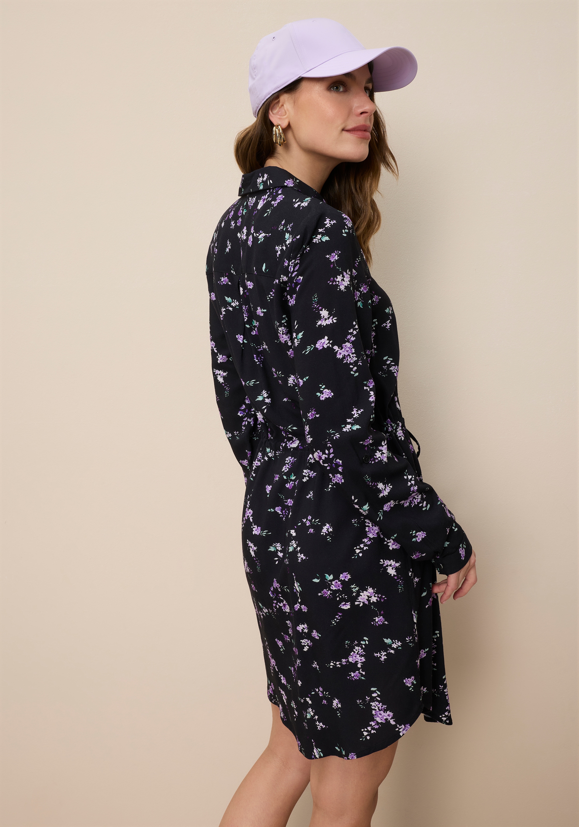 Tamaris Hemdblusenkleid aus Viskoseweb mit Print