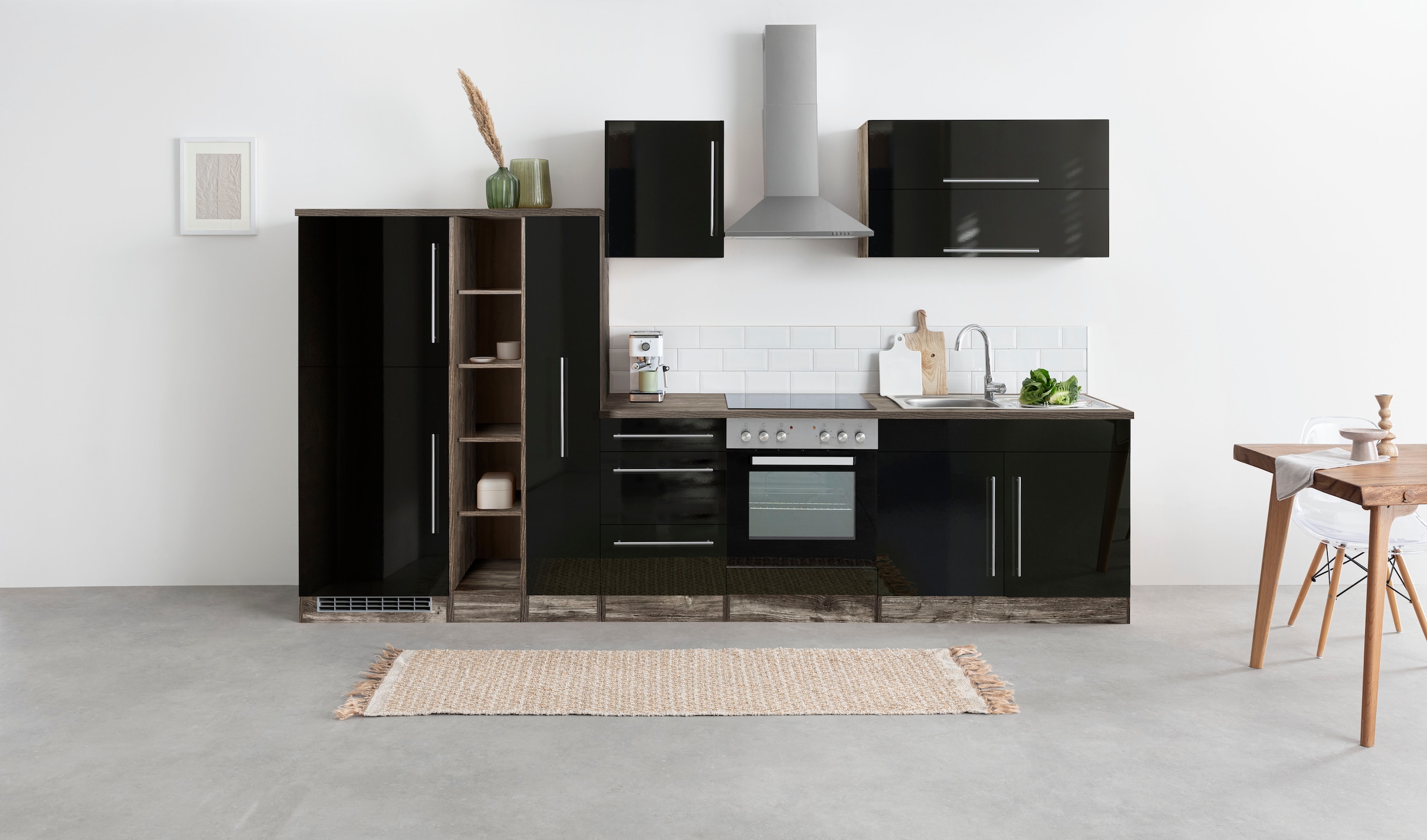 KOCHSTATION Küchenzeile »KS-Samos« Breite 330 cm, wahlweise mit E-Geräten, günstig online kaufen