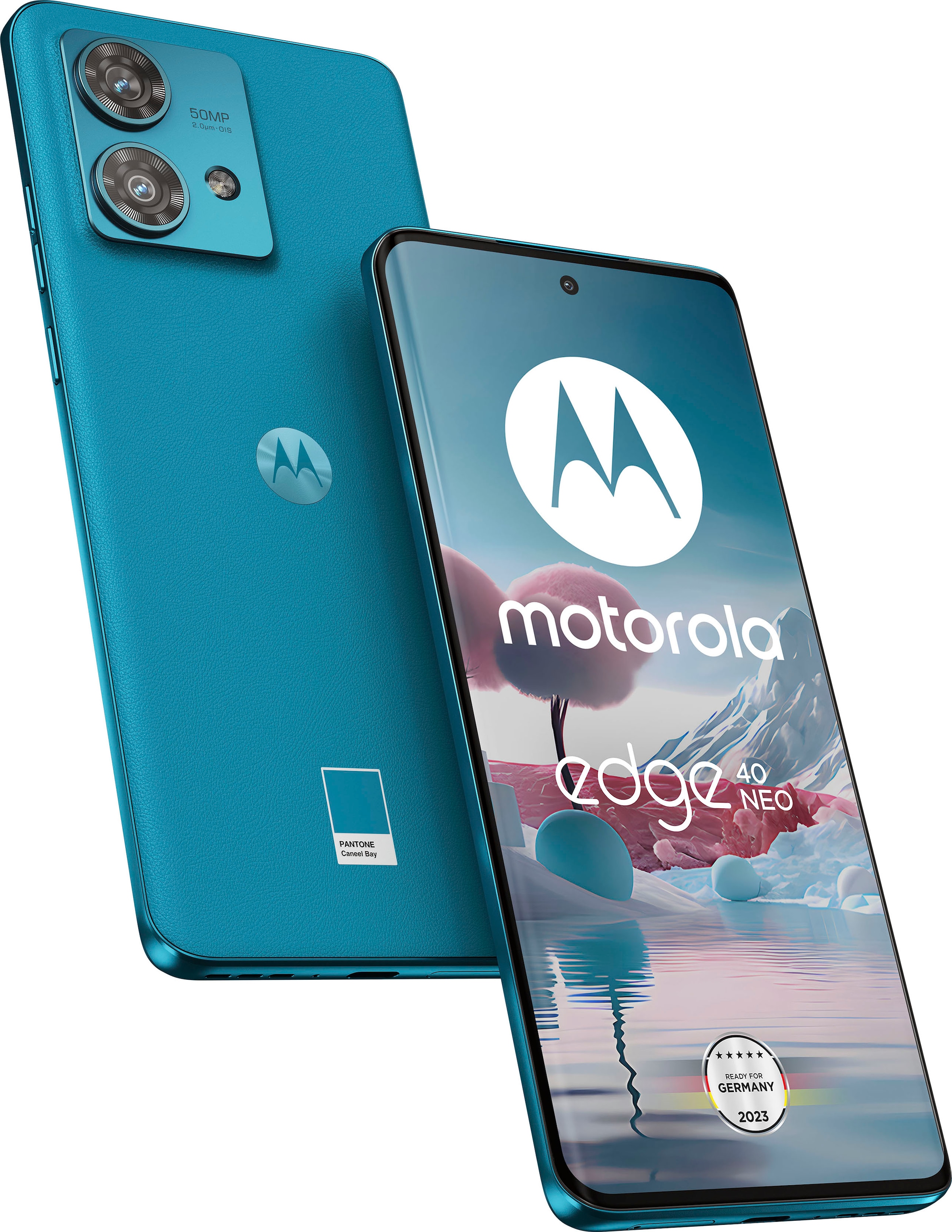 Motorola Smartphone »moto edge neo 40, 12+256 GB«, Caneel Bay, 16,64 cm/6,55 Zoll, 256 GB Speicherplatz, 50 MP Kamera