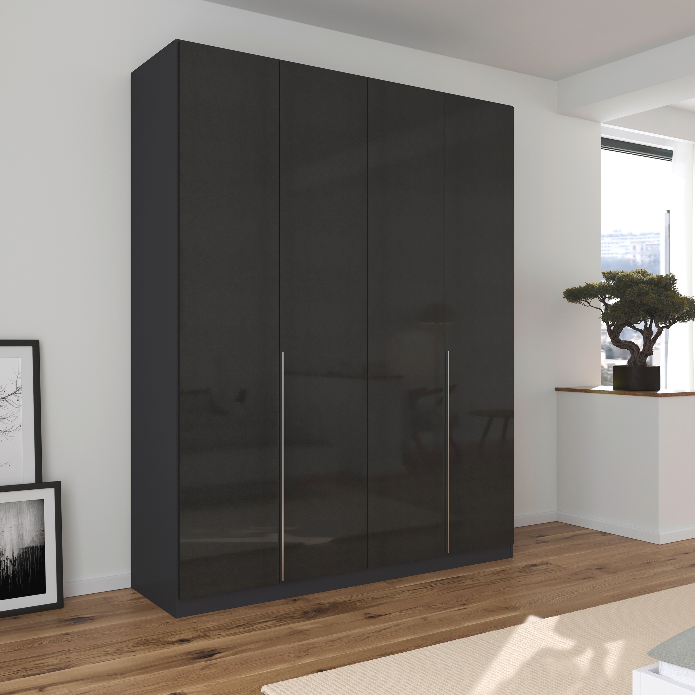 rauch Drehtürenschrank »Kleiderschrank Schrank Garderobe AGORDO TOPSELLER Schlafzimmer«, (in zwei Griff-Farben mit Dekor- oder Hochglanzfront), durchdachte Innenausstattung, in 6 Breiten und 2 Höhen MADE IN GERMANY