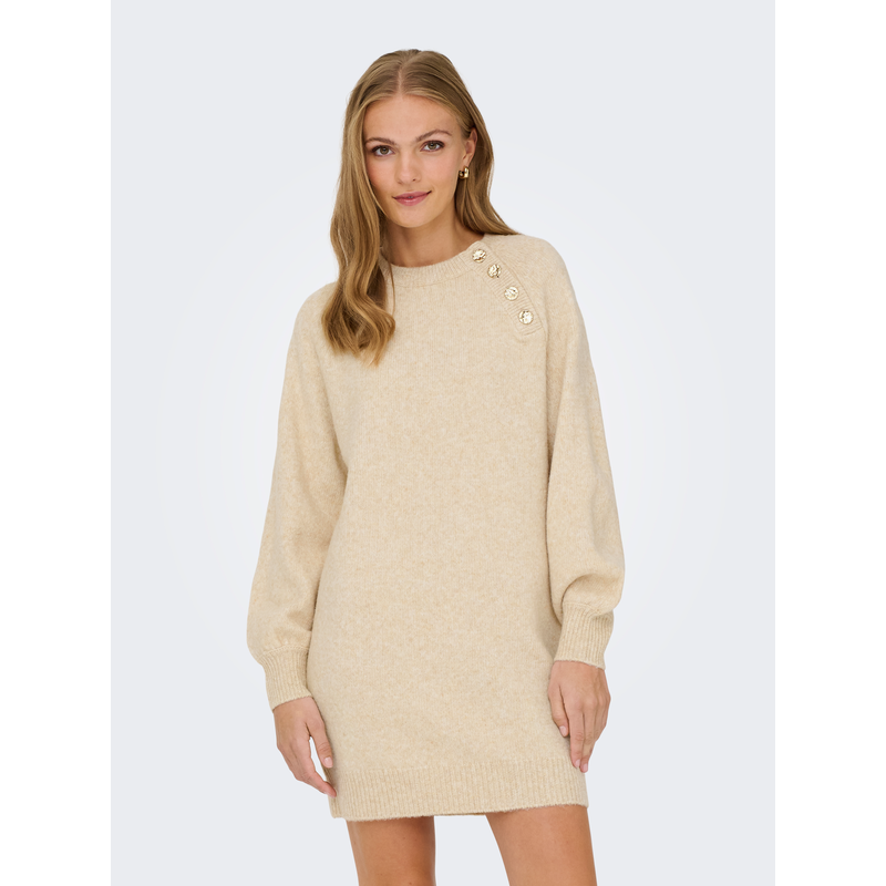 ONLY Midikleid »ONLEMMA LIFE LS BUTTON ONEC DRESS CC KNT« Sommerkleid Pumice Stone Detail:Melange/Gold Button M - N-Gr N-Gr M Kleid in Midilänge...