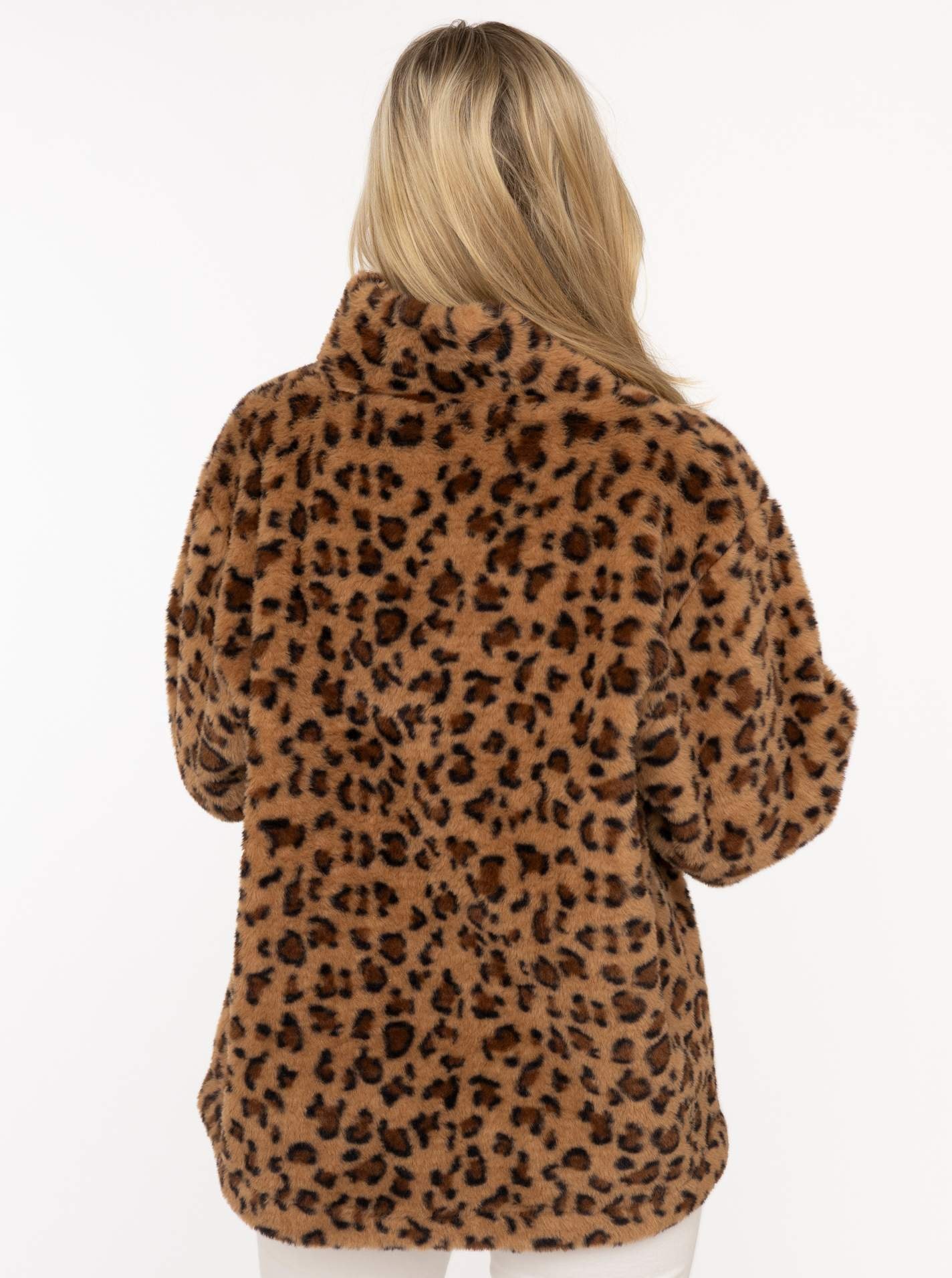 Zwillingsherz Troyer »Fake Fur Troyer Cozy Leo« mit Stehkragen, Reißverschluß, flauschiges Material, Leo-Allover