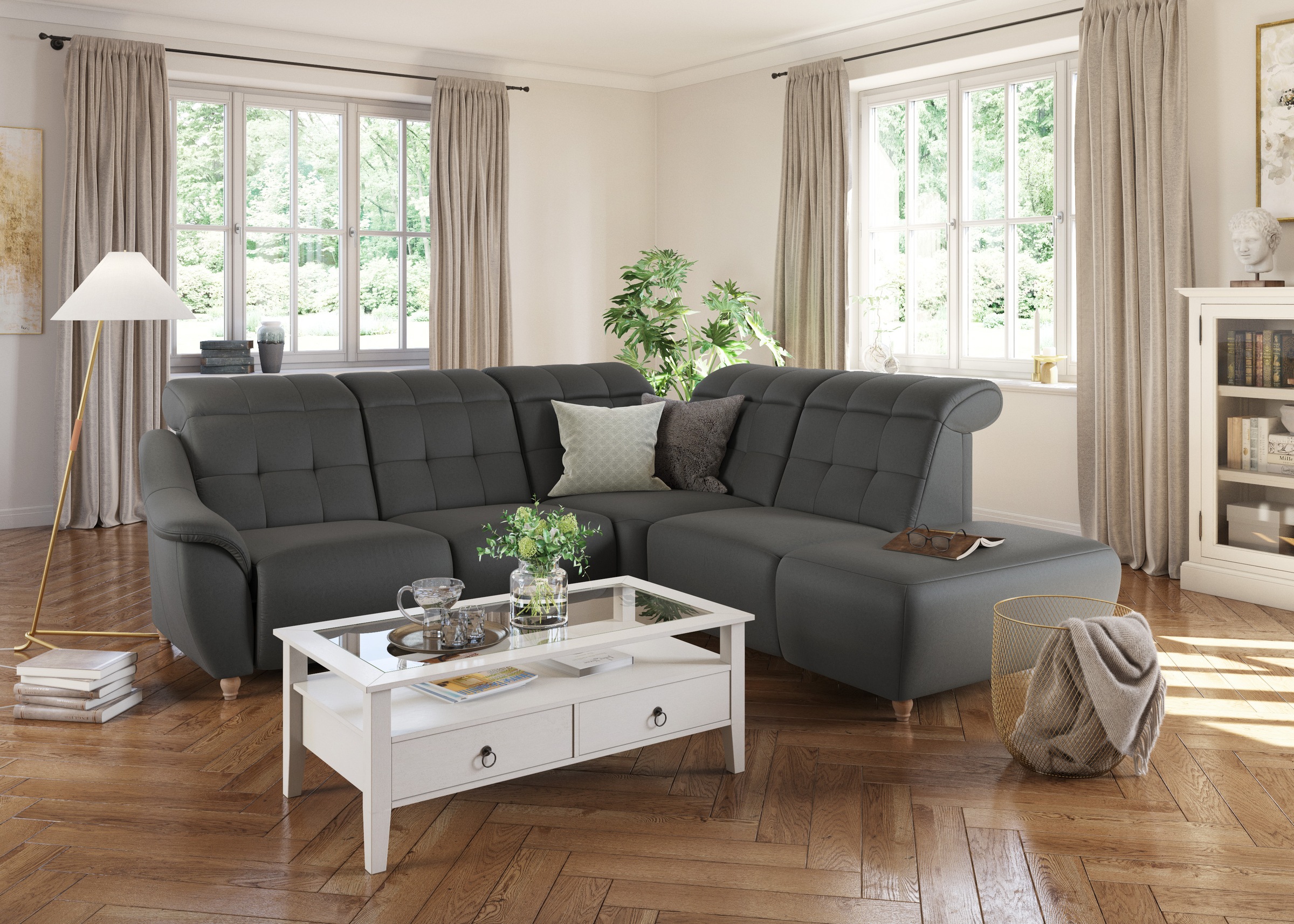 Home affaire Ecksofa »Boston L-Form«, Kopfteilverstellung an jeder Sitzfläc günstig online kaufen