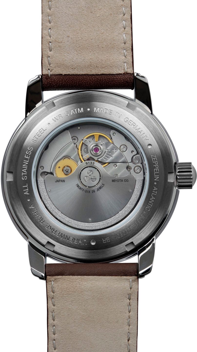ZEPPELIN Automatikuhr »Atlantic Automatic GMT«, Armbanduhr, Herrenuhr, Datum, Lederarmband, Made in Germany