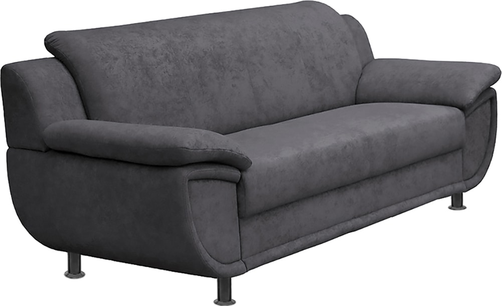 TRENDMANUFAKTUR 2-Sitzer »Rondo, Breite 178 cm, breite Armlehnen, Füße schwarz« Couch wahlweise mit Federkern und in verschiedenen Bezügen bestellbar