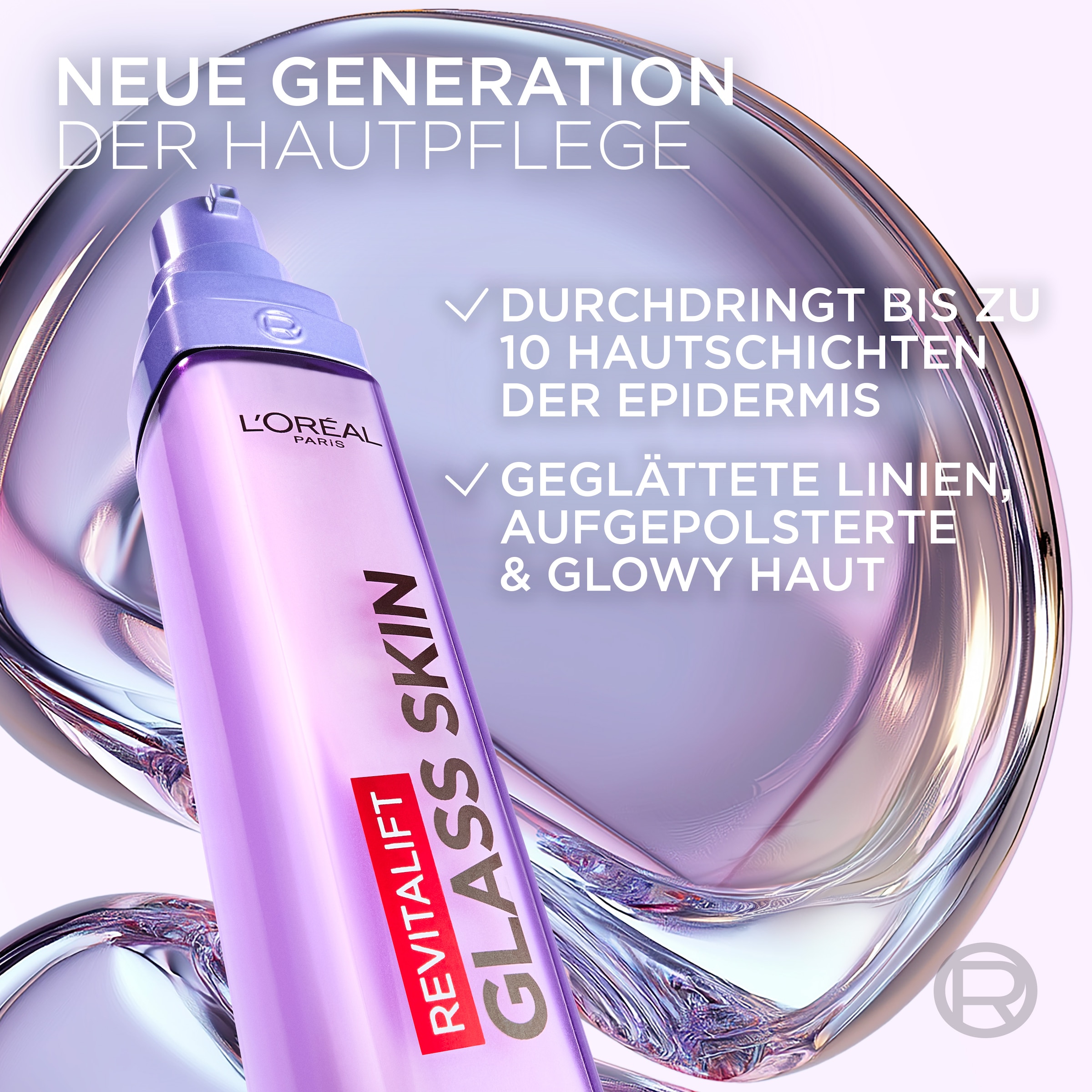 L'ORÉAL PARIS Gesichtsfluid »REVITALIFT GLASS SKIN FEUCHTIGKEITSFLUID« glättet die Hautoberfläche für eine glowy Ausstrahlung