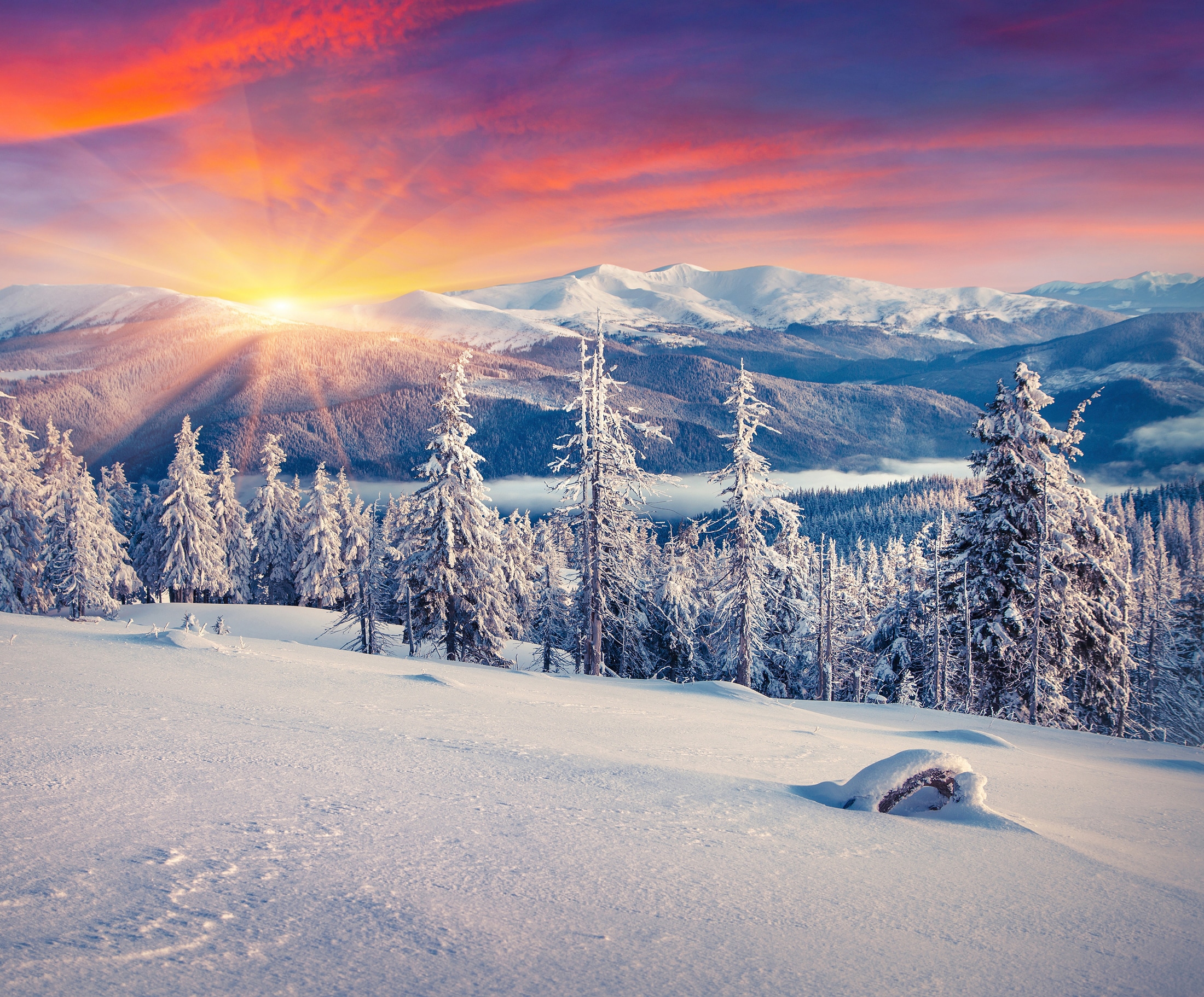 Papermoon Fototapete »ALPEN-WINTER GEBIRGE XXL« günstig online kaufen