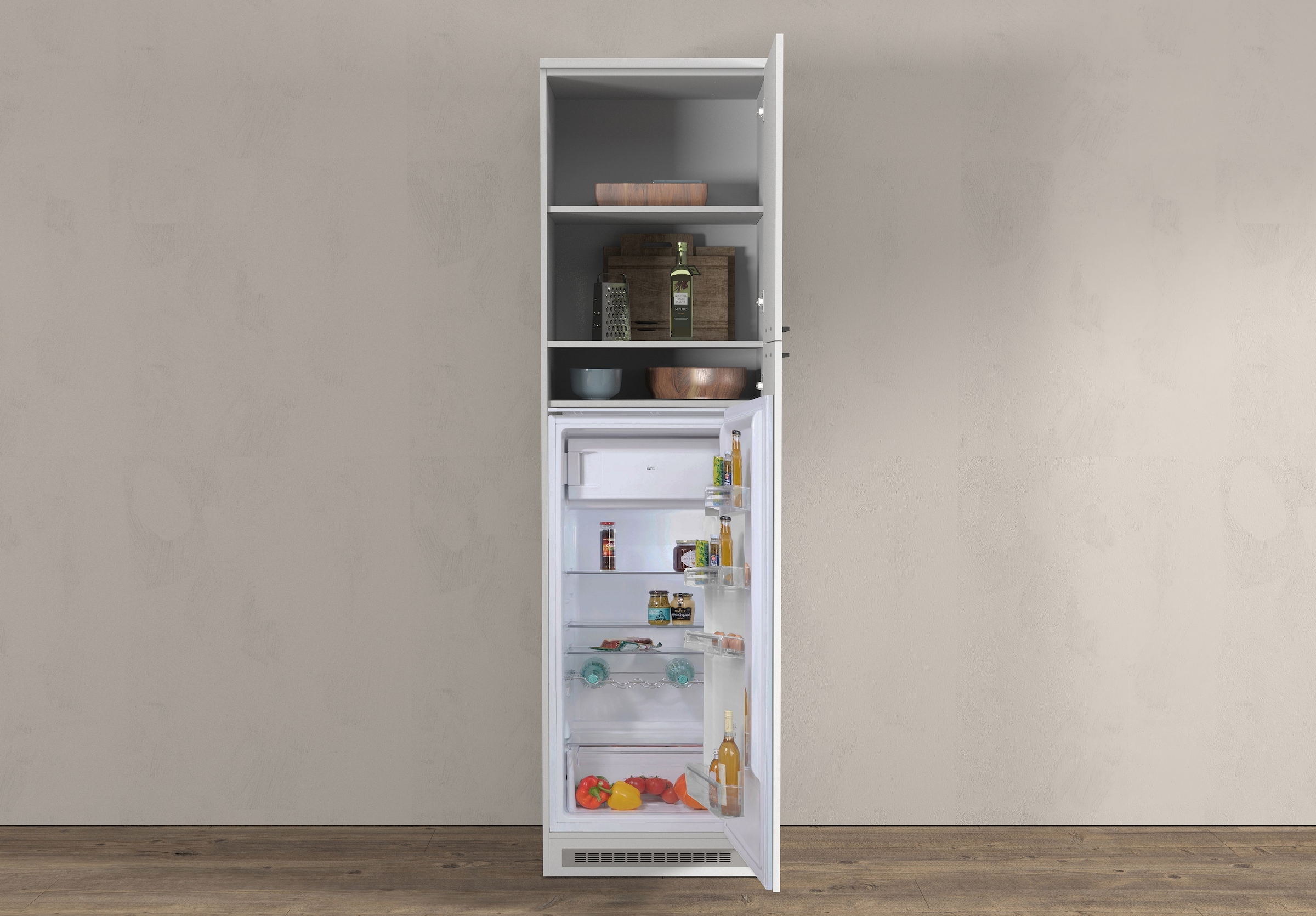 KOCHSTATION Kühlumbauschrank »Luna, Kühlschrank-Umbau, Einbauschrank für Kühlschrank, Made in Italy« B/T/H: 60×60×214,5 cm, für zwei Kühlschrankhöhen vorbereitet
