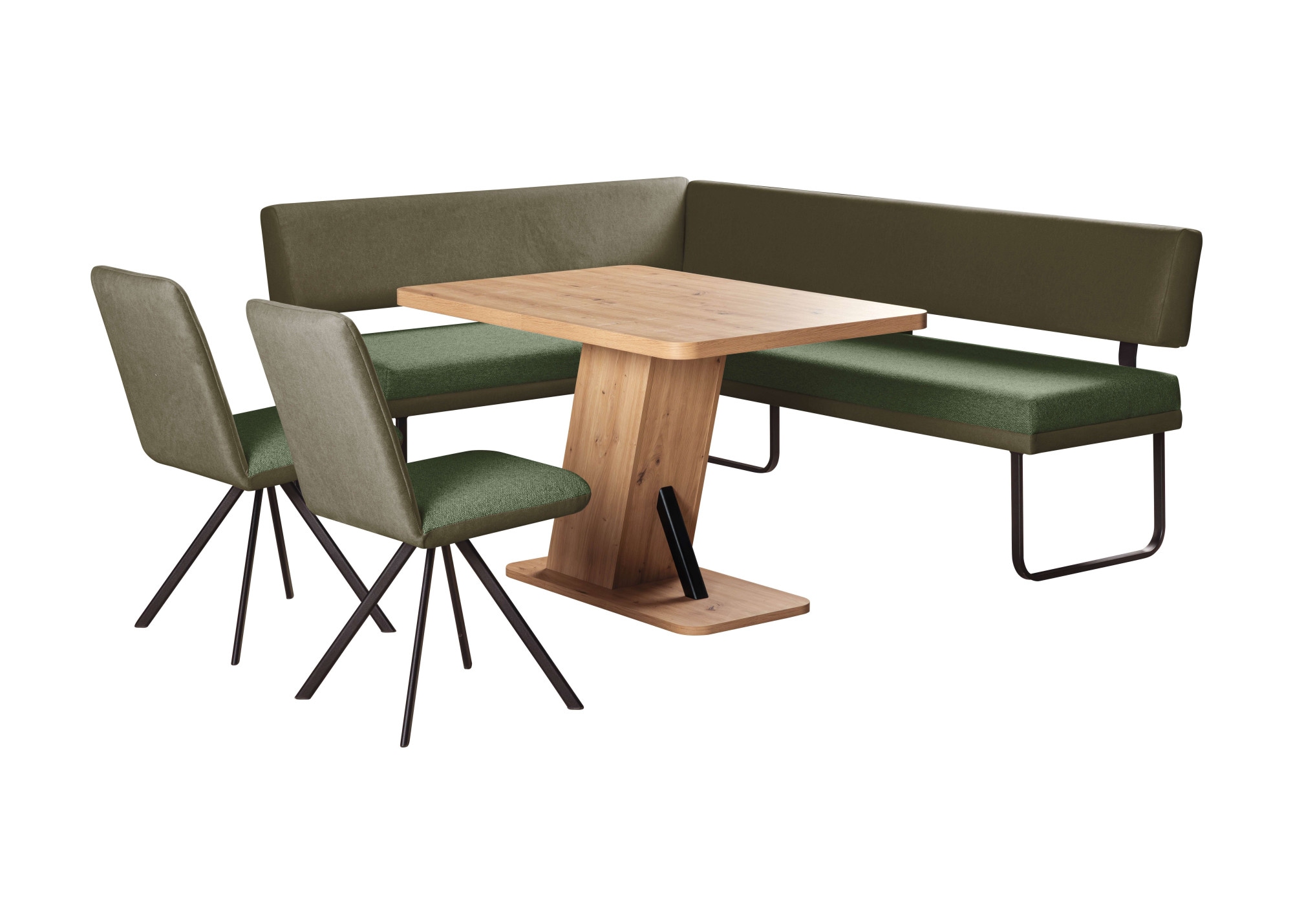OTTO home Eckbankgruppe »Gabi Essecke, Sitzgruppe, Eckbankgruppe, Küchenbankgruppe« Set, 4tlg, 4 tlg. tlg. Gestell aus matt-schwarzem Flachmetall, stabil, 2-Stoff-Design