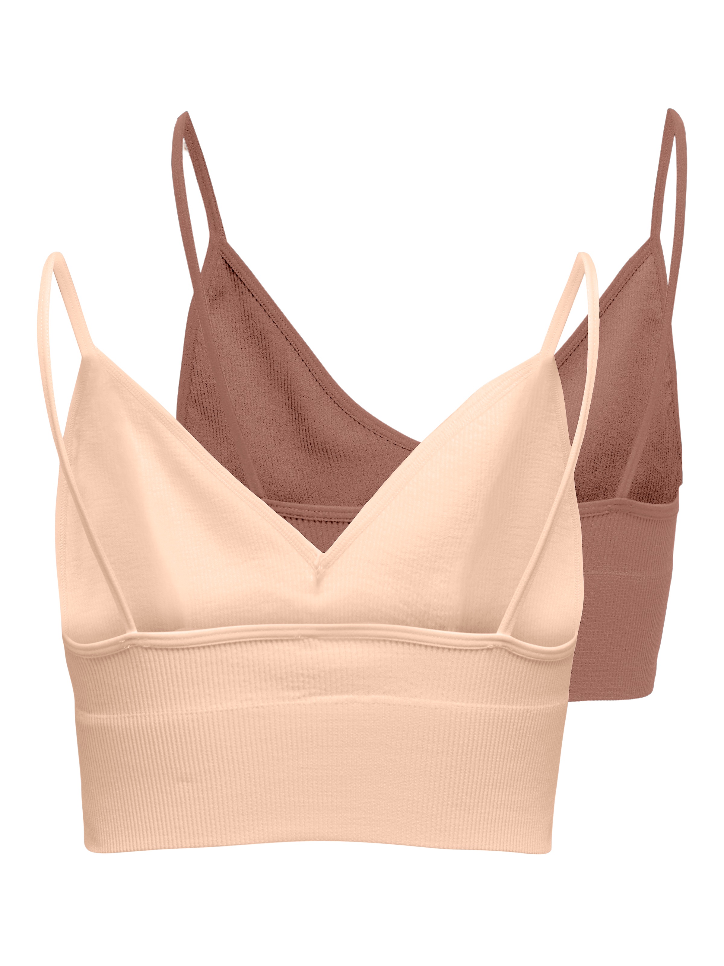 ONLY Bustier »ONLVICKY RIB S-LESS V-NECK 2-PACK TOP«