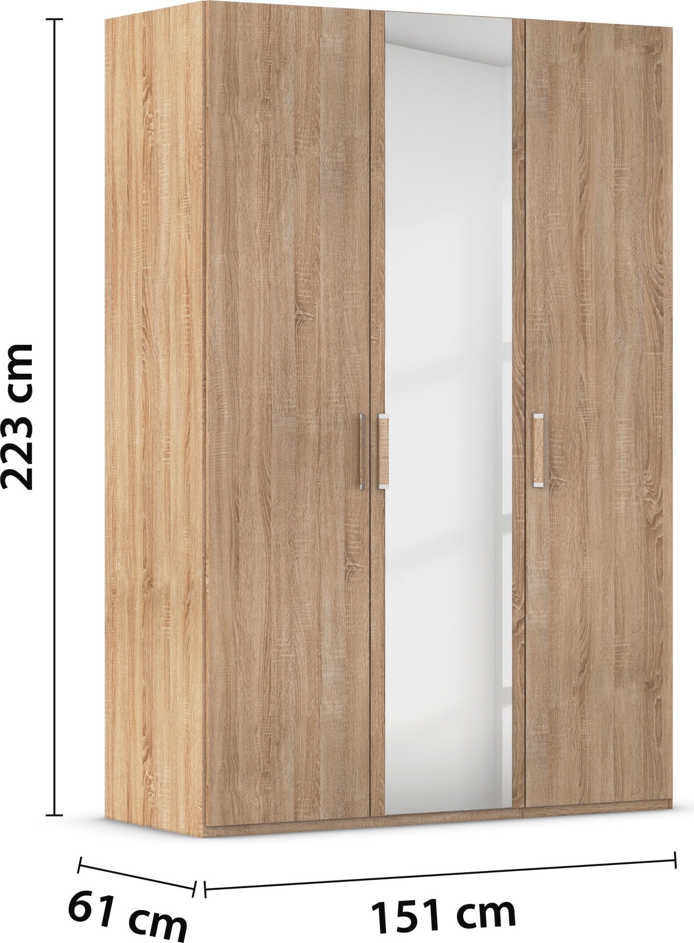 rauch Drehtürenschrank »Kleiderschrank Schrank Garderobe Schlafzimmerschrank EVELYN«, (in 2 Höhen 197 oder 210 cm erhältlich), in elegantem Stil, viel Stauraum 3 Breiten und 2 Höhen MADE IN GERMANY