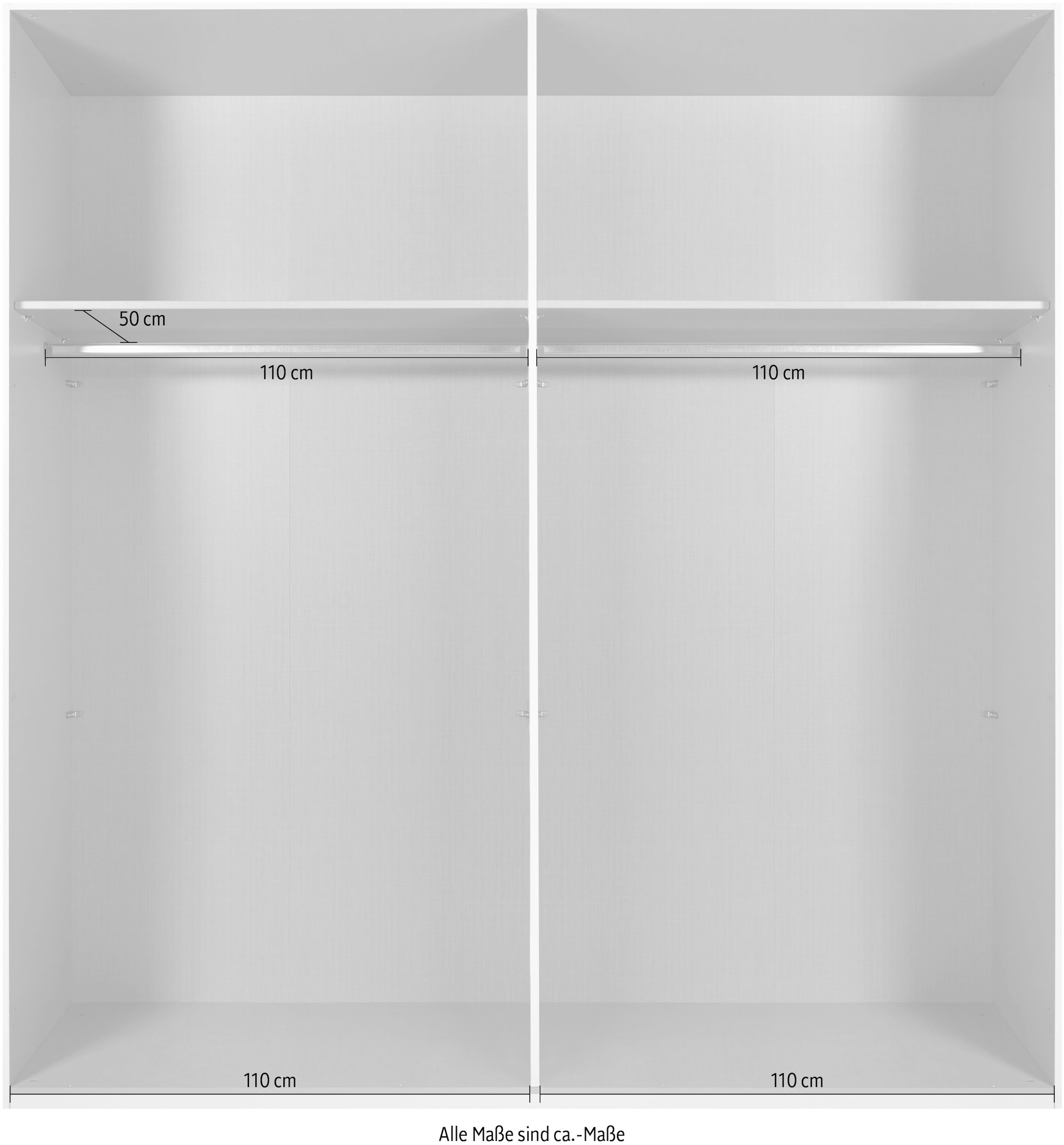 Wimex Kleiderschrank »Tilburg, Metallgriffe, Made in Germany«, (Breite 270cm wahlweise mit 2 oder 3 Türen), mit Schwebetüren, jeweils 1 Glaselement, 180, 225 oder 270cm breit