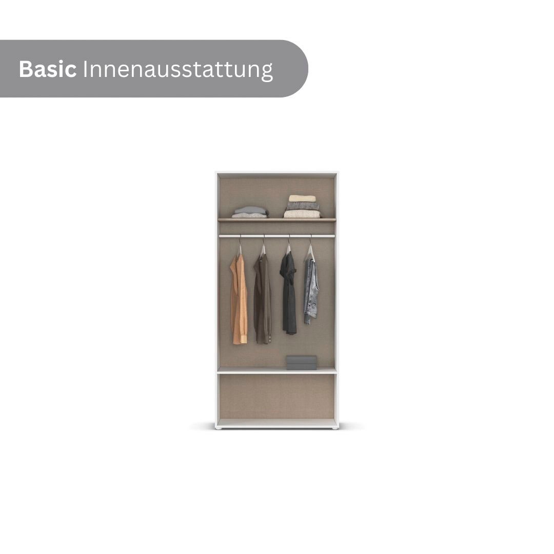 rauch Kleiderschrank »Drehtürenschrank Schrank Garderobe Wäscheschrank VOYAGER« in 3 verschiedenen Ausstattungen BASIC/CLASSIC/PREMIUM,  mit 2 modernen Griffvarianten, mit Außenschubladen MADE IN GERMANY