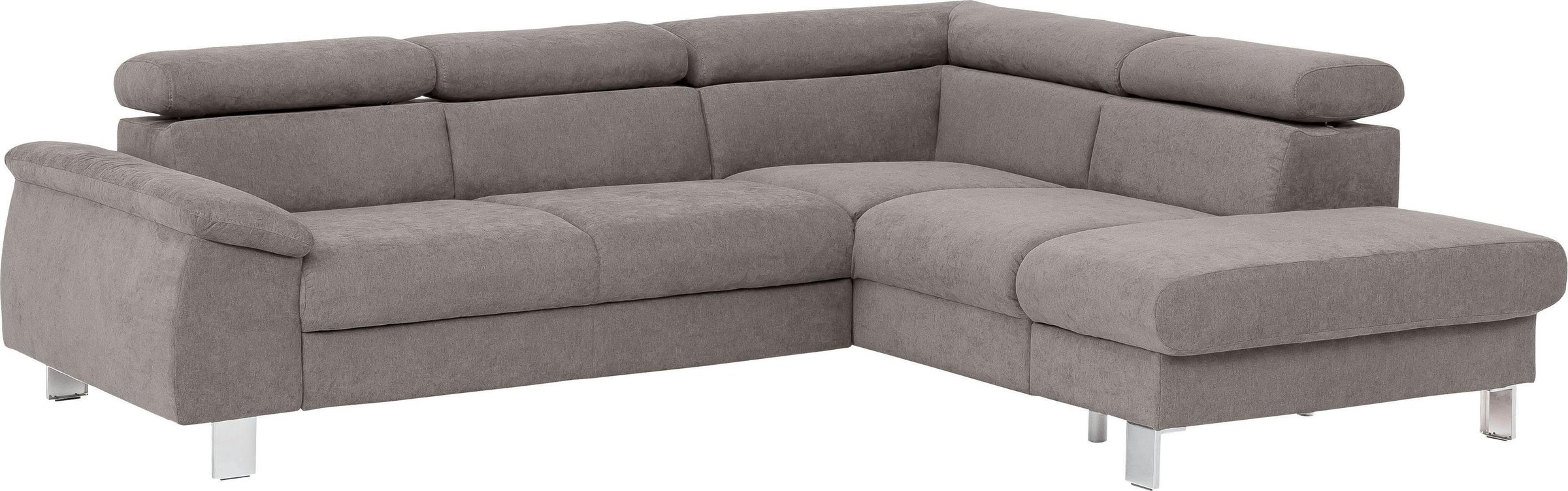 COTTA Polstergarnitur »Komaris L-Form«, (Set), Set bestehend aus: Ecksofa mit Kopfteilverstellung & Hocker
