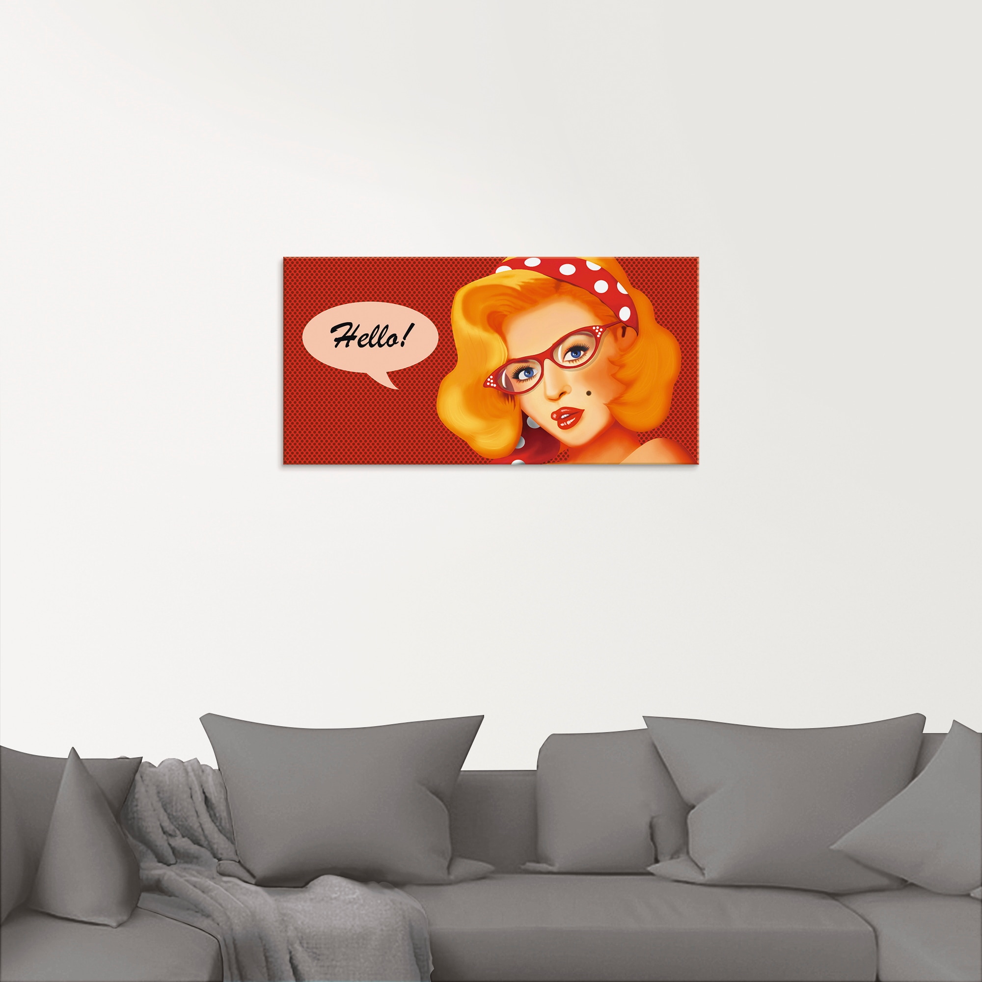 Artland Glasbild »Freundliches Hallo«, Frau, (1 St.), in verschiedenen Größen