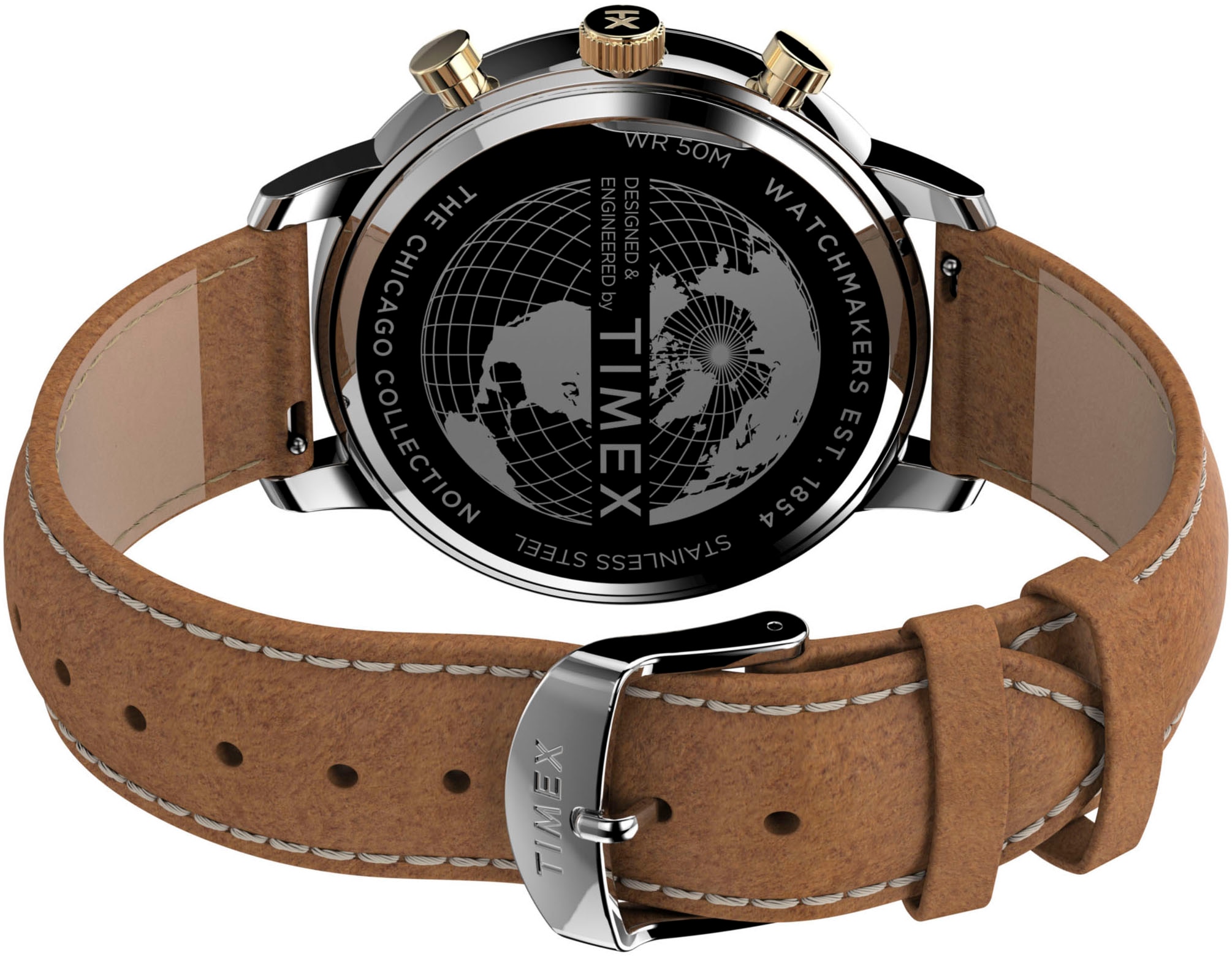 Timex Chronograph »CHICAGO« Quarzuhr, Armbanduhr, Herren, Datum, Stoppfunktion, 12/24-Std.-Anzeige