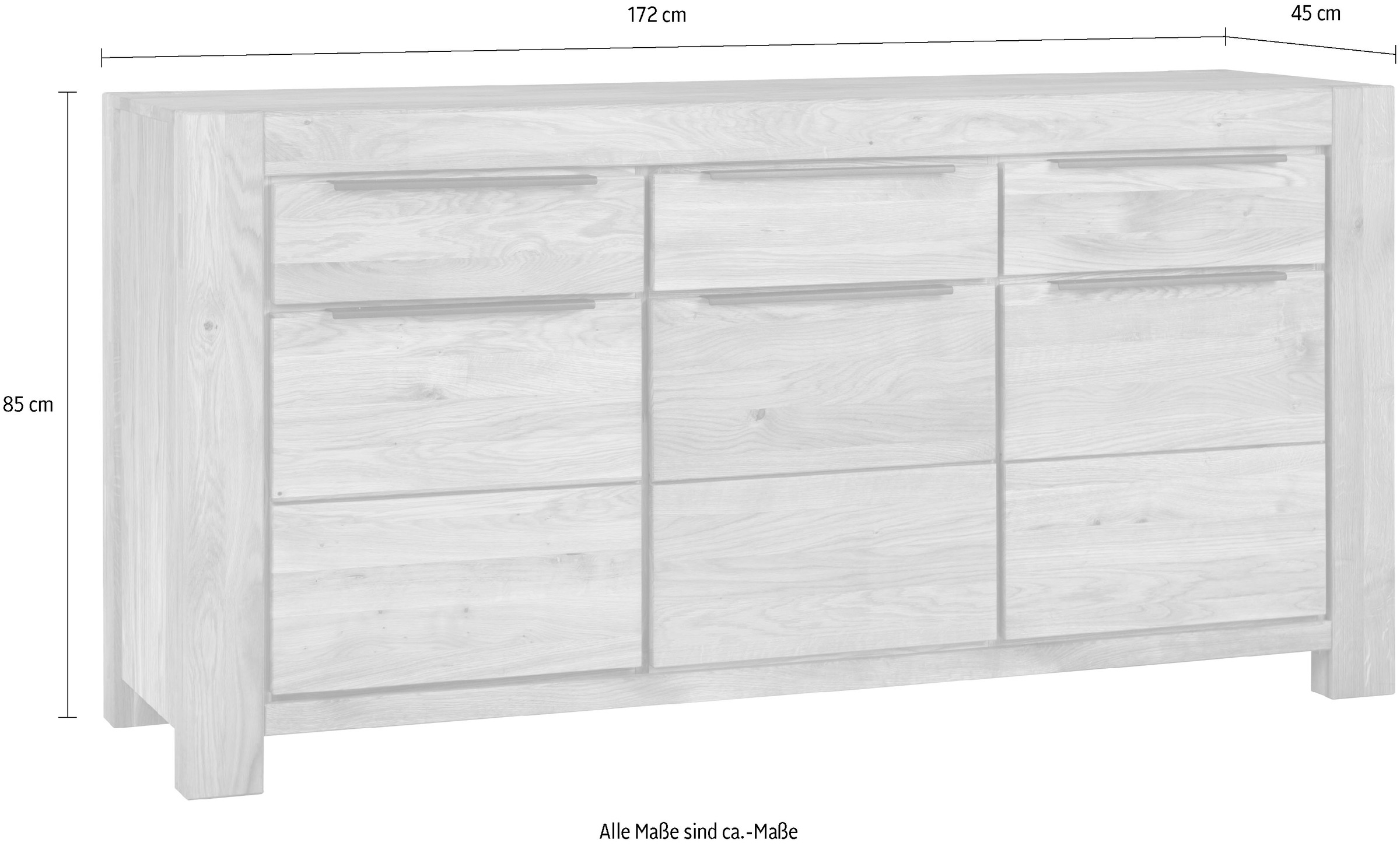 Home affaire Kommode 6 Faächer und 3 Schubladen. schwarze Griffe