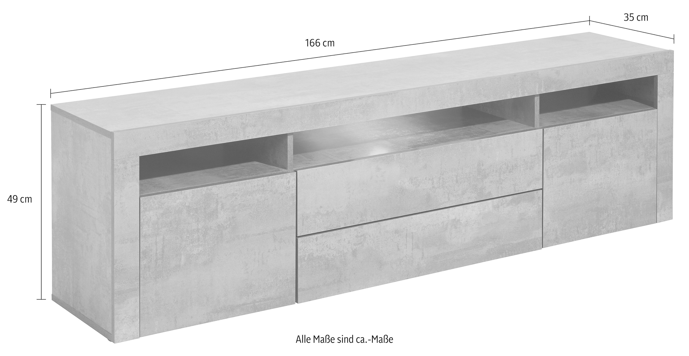 borchardt Möbel Lowboard Breite »Santa cm 166 kaufen online Fe«