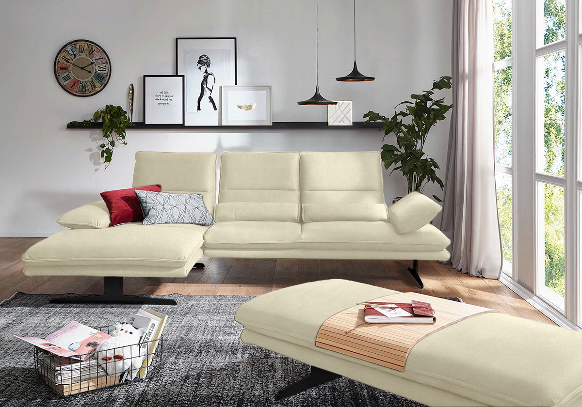 W.SCHILLIG Ecksofa »broadway, Designsofa mit tollem Sitzkomfort« Sitztiefen günstig online kaufen