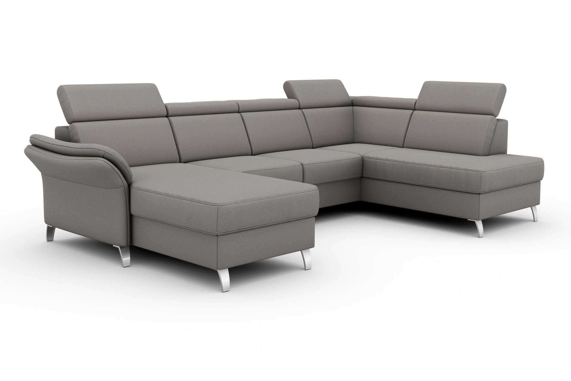 sit&more Wohnlandschaft »Vincenzo U-Form«, inklusive Kopfteilverstellung, wahlweise mit Bettfunktion, Bettkasten