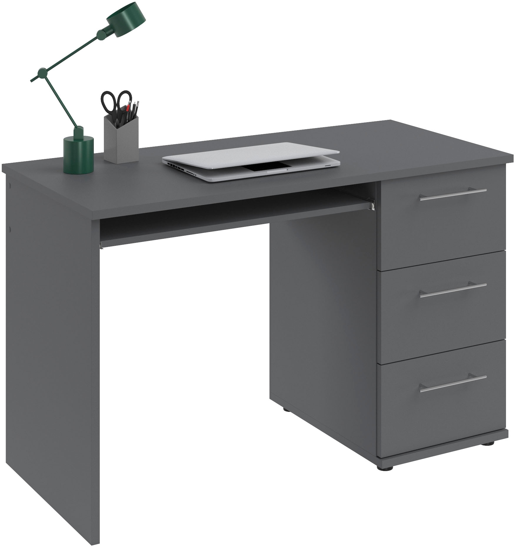 VOGL Möbelfabrik Schreibtisch »Tobi, optional mit Tastaturauszug,«, mit 3 Schubkästen, Breite 115 cm, Made in Germany