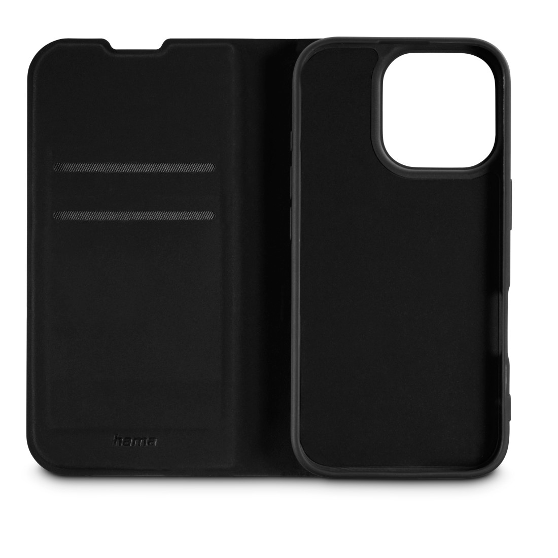Hama Smartphone-Hülle »Handytasche Booklet für Apple iPhone 16 mit Kartenfächer, Schwarz«, iPhone 16, Standfunktion, Kartenfächer