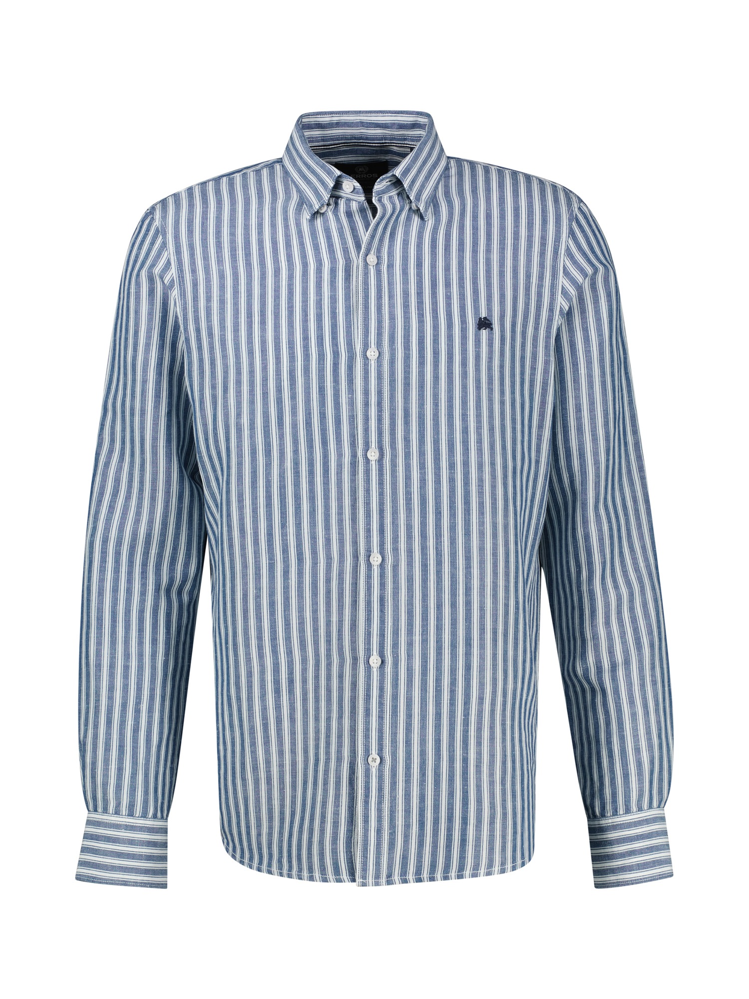 LERROS Leinenhemd »Gestreiftes Langarmhemd aus Leinen-Baumwoll-Mix« Gestreift, 55% Leinen, 45% Baumwolle, Button‑down, 2‑Knopf