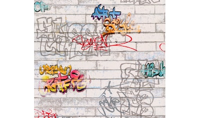 Papiertapete »Boys & Girls 6 mit Graffiti«, gemustert