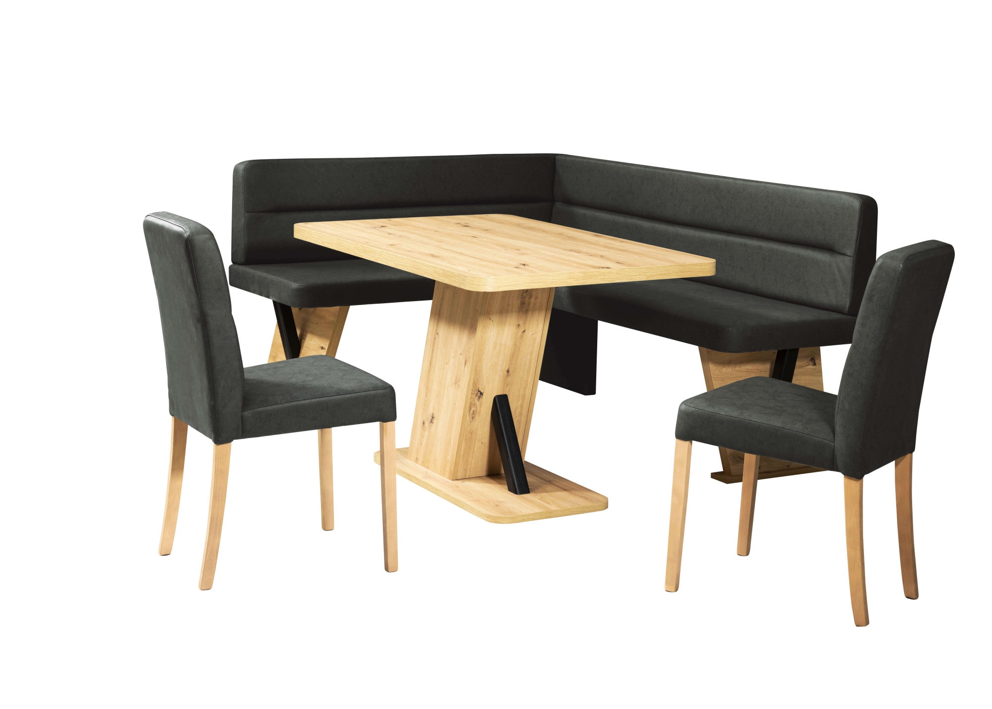 Home affaire Eckbankgruppe »Laros Sitzgruppe, Eckbank, Stühle, Tisch«, (Set, 4tlg Set), perfekt für Küche, Esszimmer, Wohnzimmer, Bestseller