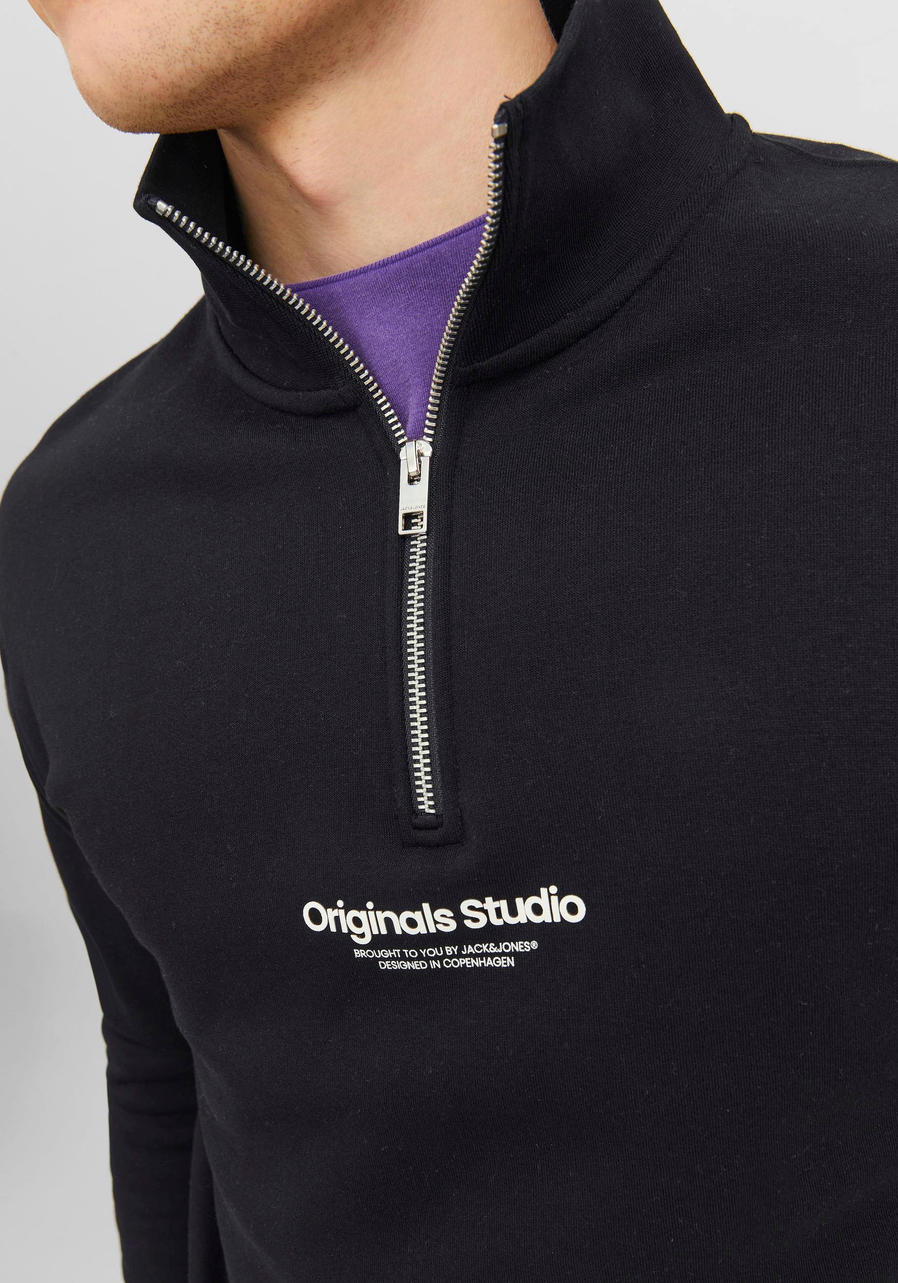 Jack & Jones Sweatshirt »JORVESTERBRO SWEAT QUARTER ZIP HN NOOS«, im Troyer-Look