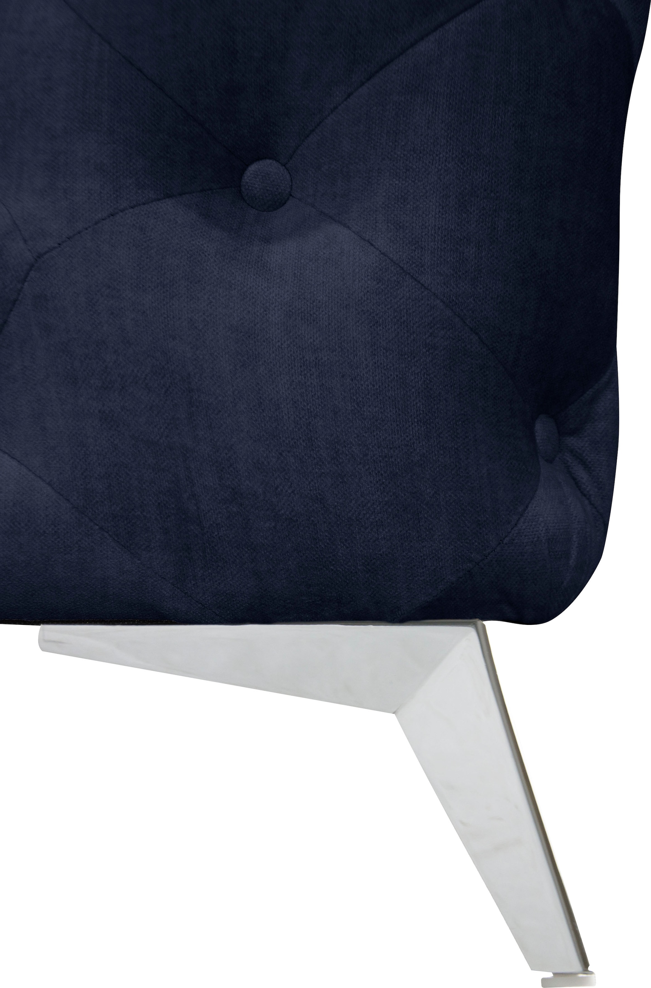 Leonique Chesterfield-Sofa »Ecksofa GLYNIS L-Form mit Wellenunterfederung, Maße B/T/H 323/264/75cm«, aufwändige Knopfheftung, moderne Chesterfield Optik, Fußfarbe wählbar