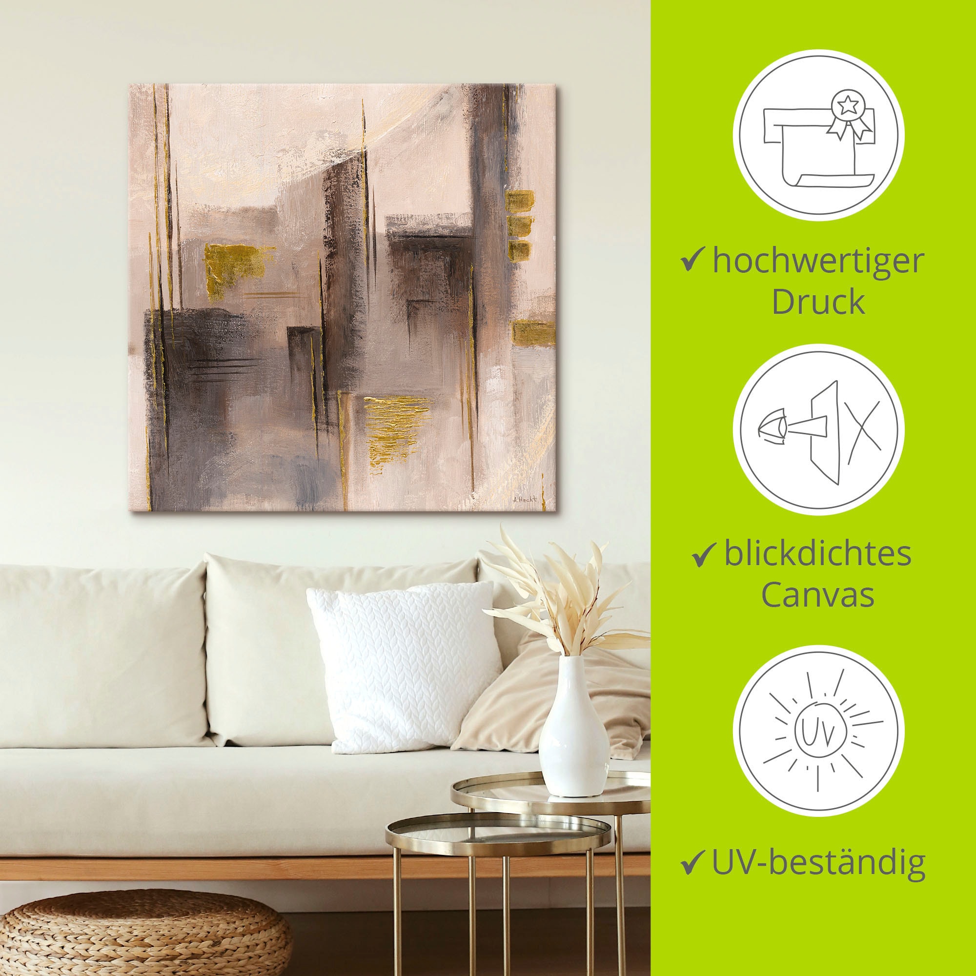 Artland Leinwandbild »Abstrakte Skyline I«, Muster, (1 St.), auf Keilrahmen gespannt
