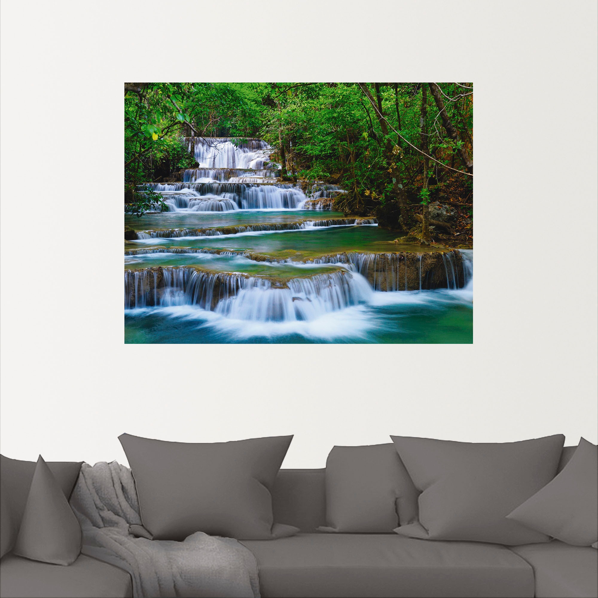 Artland Wandbild »Tiefen Wald Wasserfall«, Gewässer, (1 St.), als Leinwandbild, Poster, Wandaufkleber in verschied. Größen