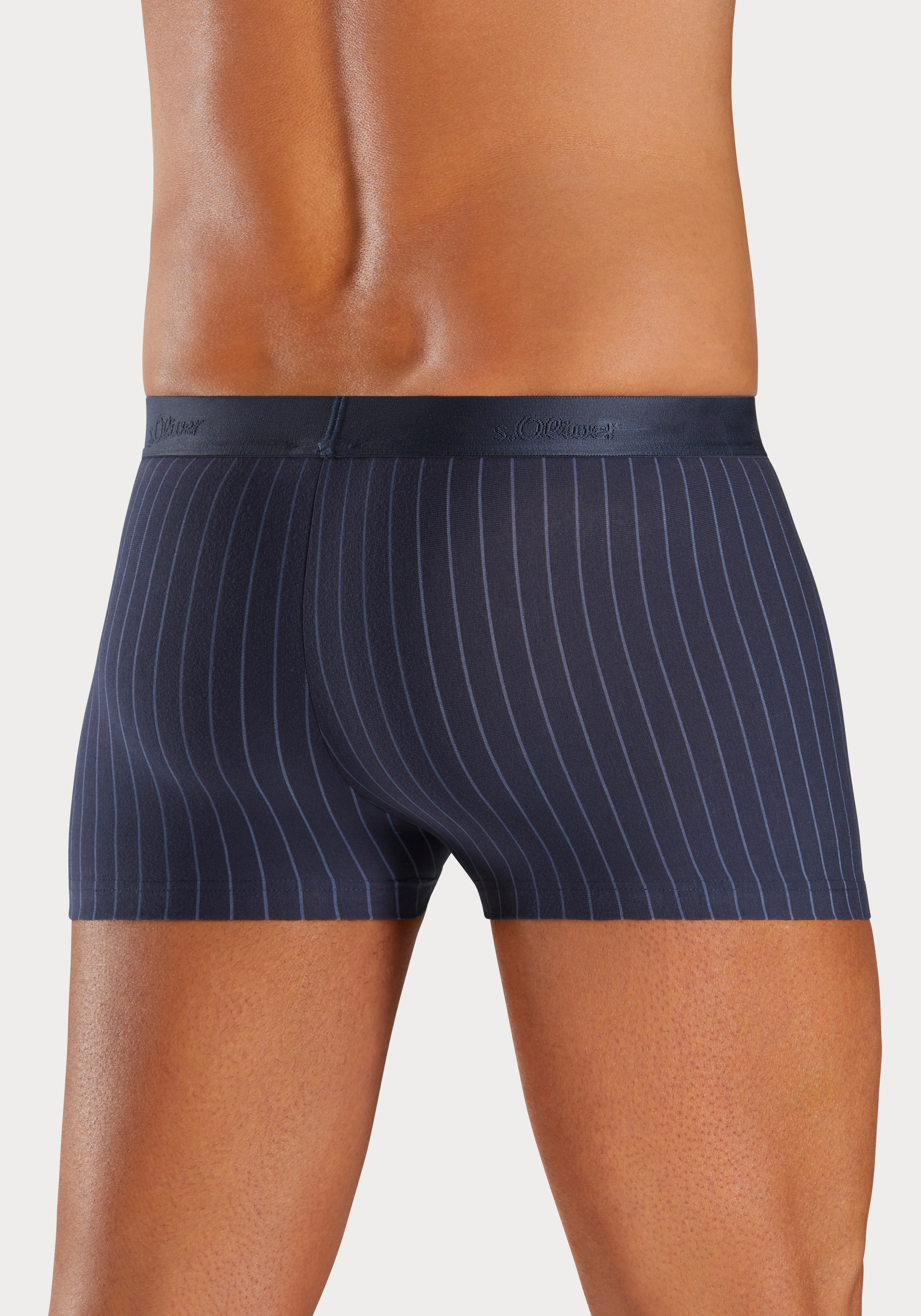 s.Oliver Boxer »Boxershorts für Herren«, (Packung, 3 St.), in Streifen und Uni aus Baumwoll-Mix