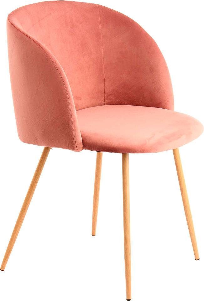 Kayoom Polsterstuhl »Stuhl Celina 110 2er-Set Grau,samtweicher Bezug in mod günstig online kaufen