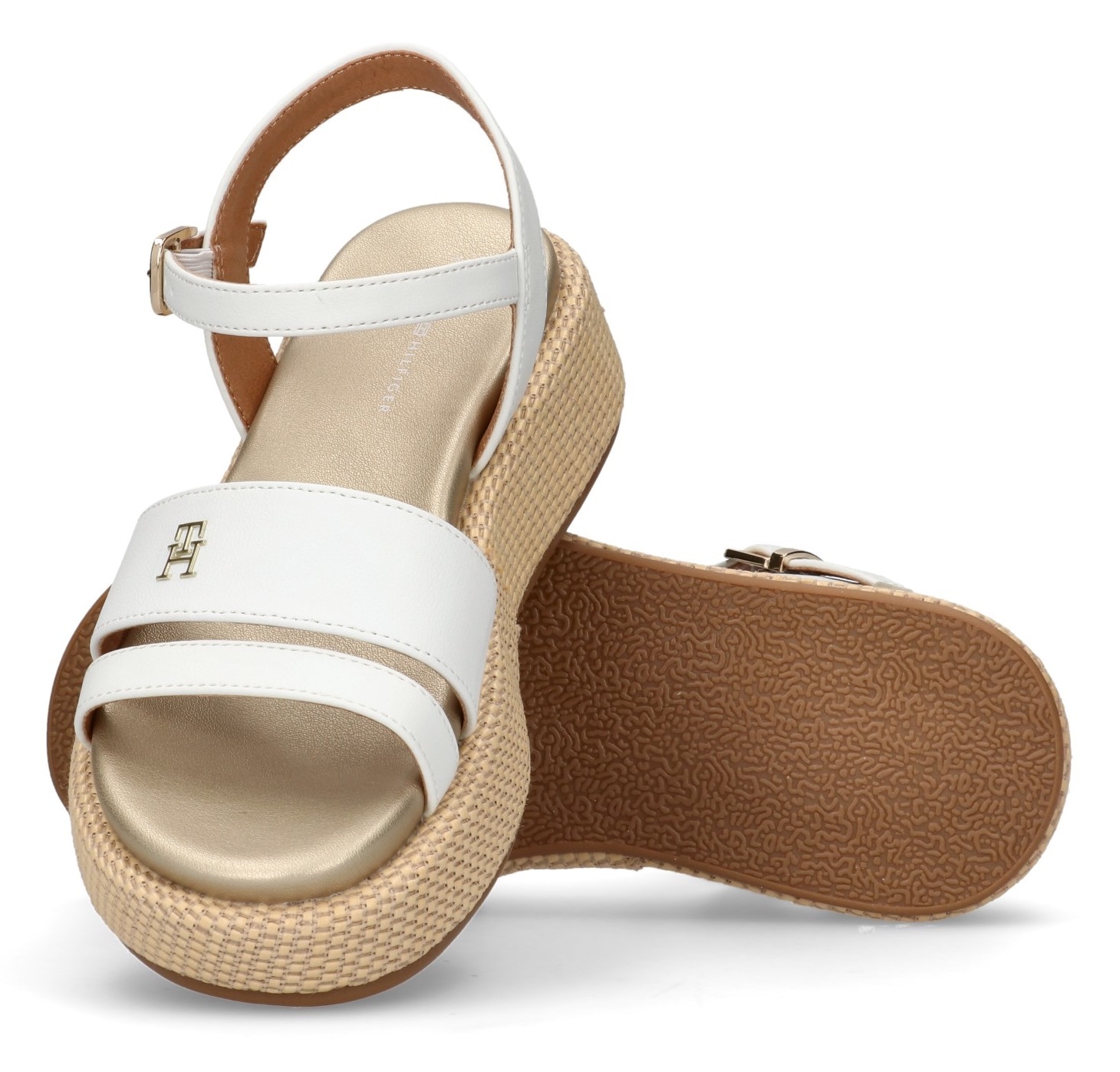 Tommy Hilfiger Keilsandalette, Sandalette, Plateausandale mit modischem Absatz