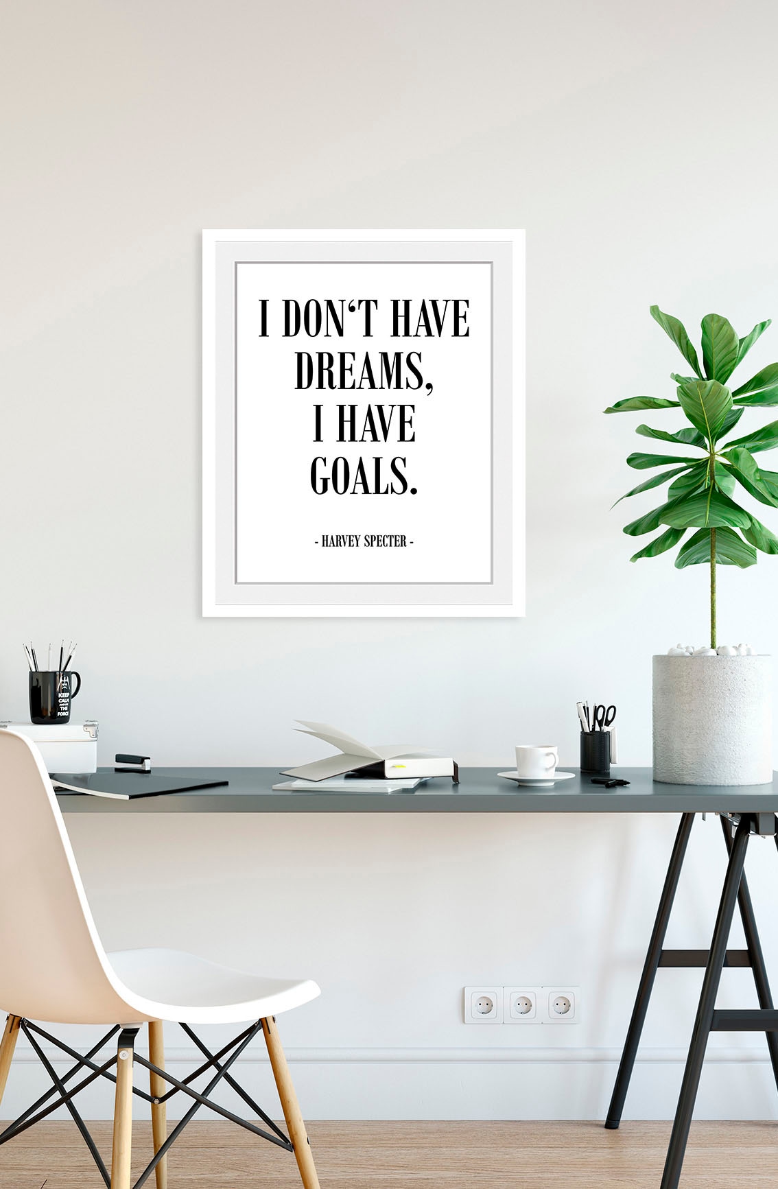 queence Bild »GOALS«, (1 St.), HD Premium Poster-Druck inkl. Holzrahmen günstig online kaufen