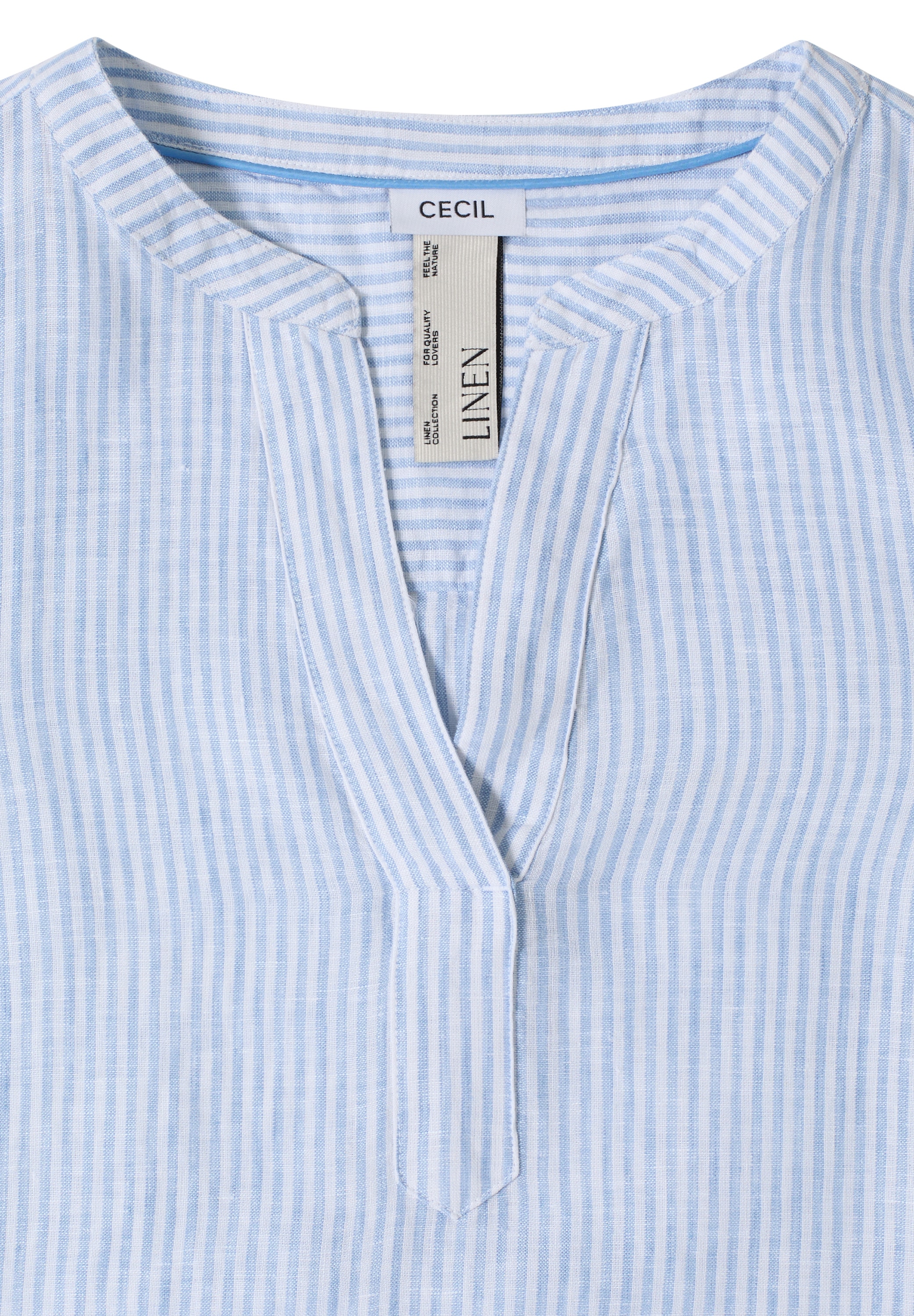 Cecil Schlupfbluse aus sommerlicher Leinenqualität, Streifen-Dessin