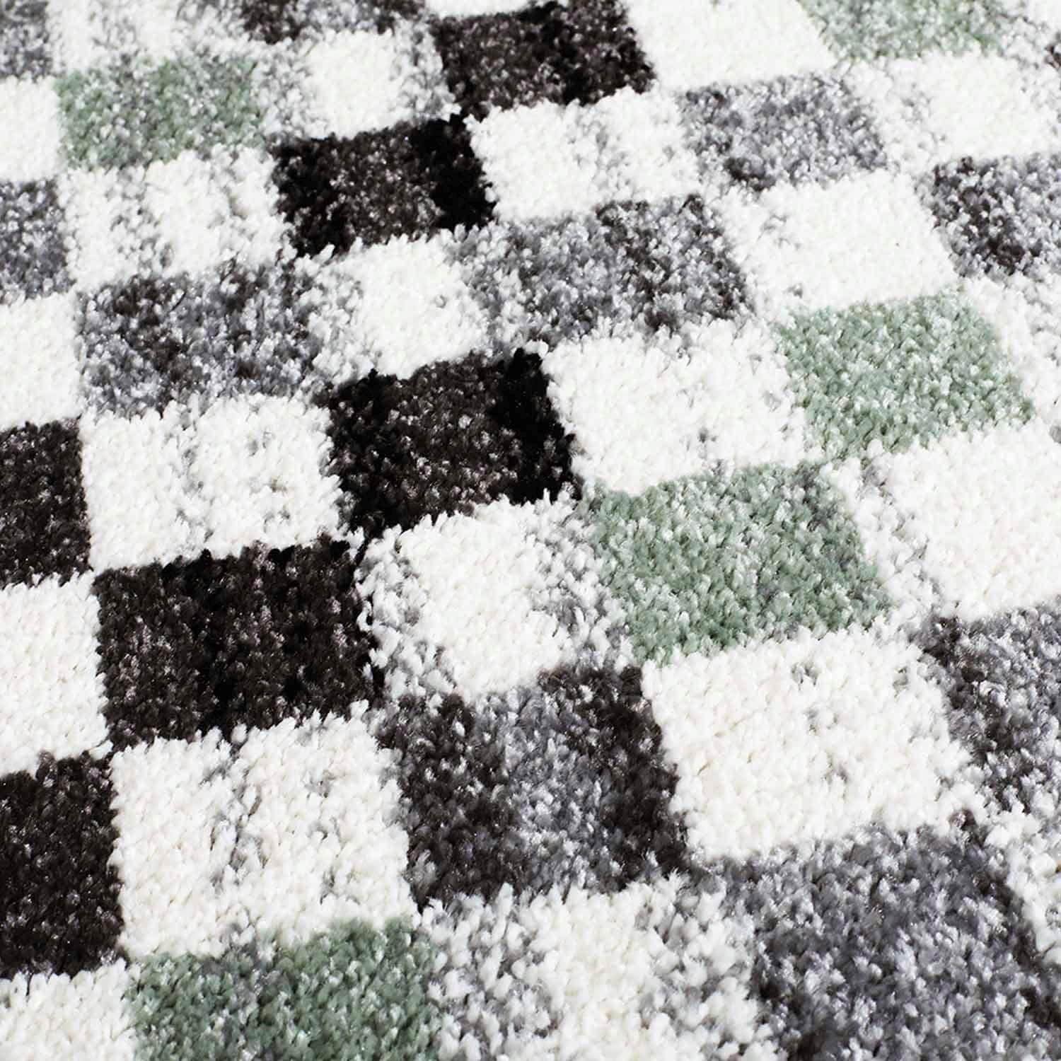 Carpet City Teppich »Moda 1141«, rechteckig, 11 mm Höhe, Kurzflor, Karo, weich, Wohnzimmer, Schlafzimmer