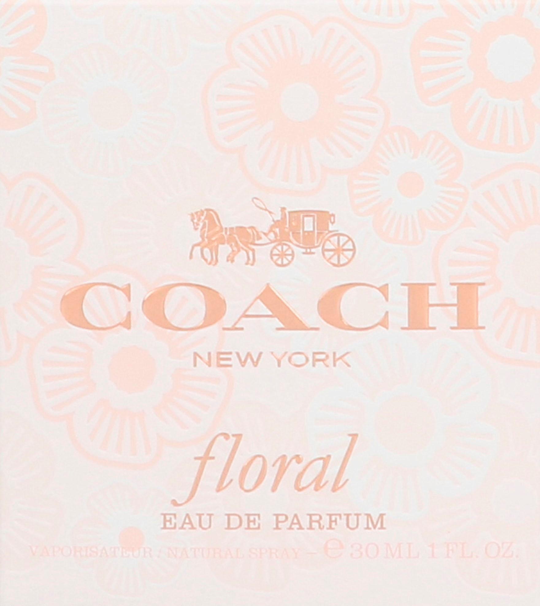 COACH Eau de Parfum »Coach Floral«, Fruchtig-süßer Damenduft mit zitrischen Noten, Gardenie und Patchouli.