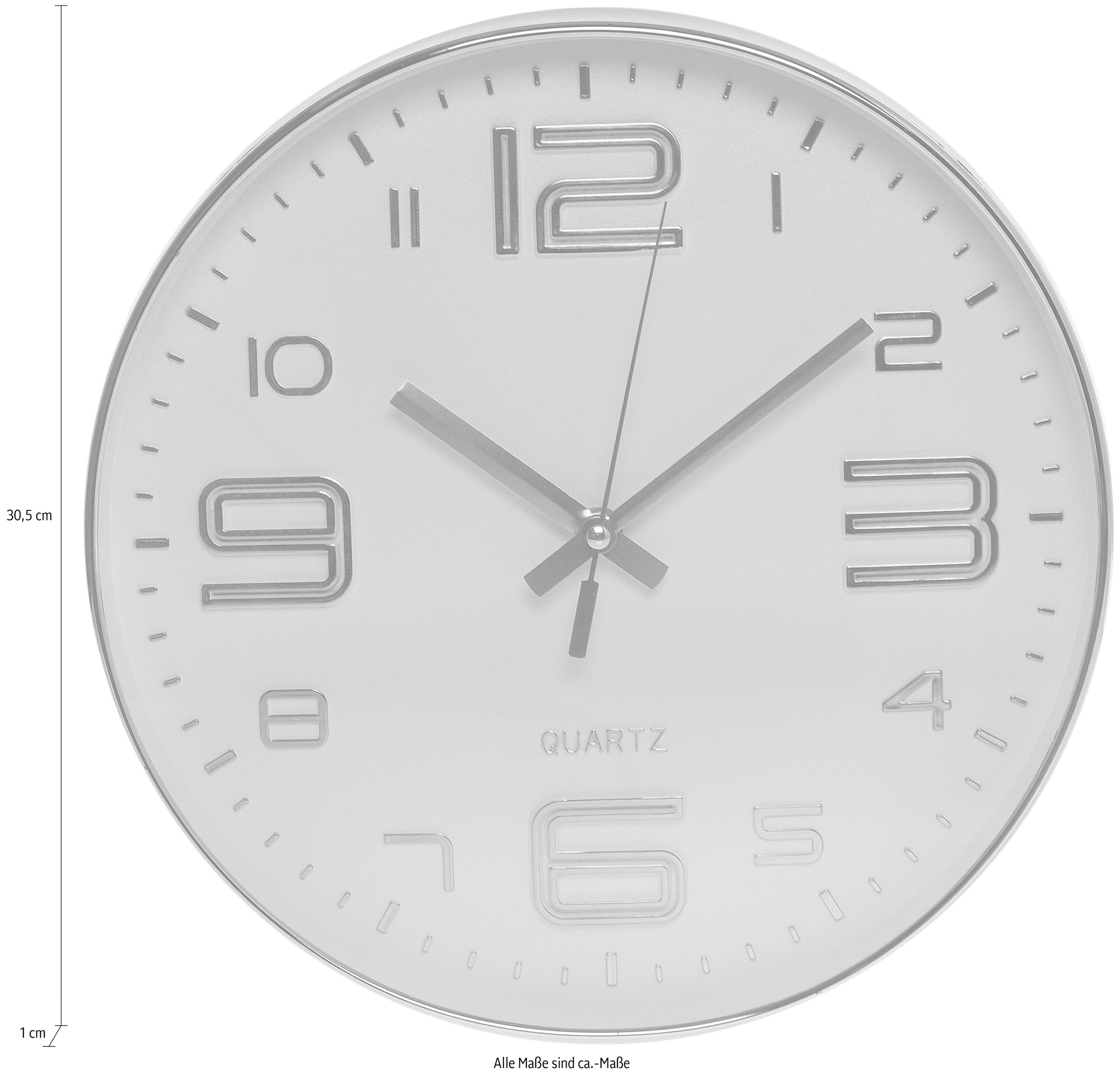 Myflair Möbel & Accessoires Wanduhr »"Ross"«, rosé/gold, rund, Ø 30.5 cm, modern, dekorativ in Küche & Wohnzimmer