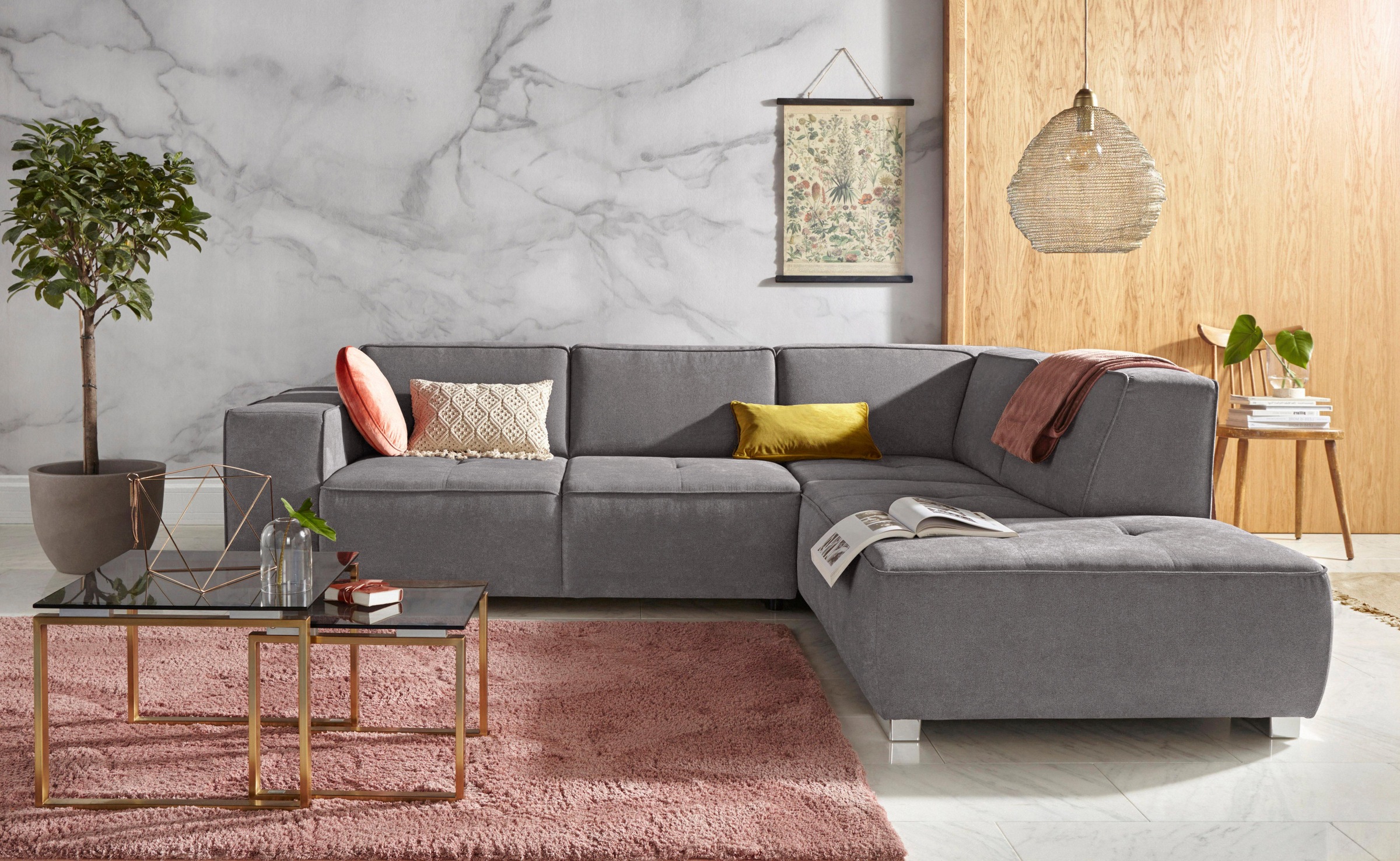 INOSIGN Ecksofa »Sapporo L-Form«, wahlweise Bettfunktion oder Sitztiefenver günstig online kaufen