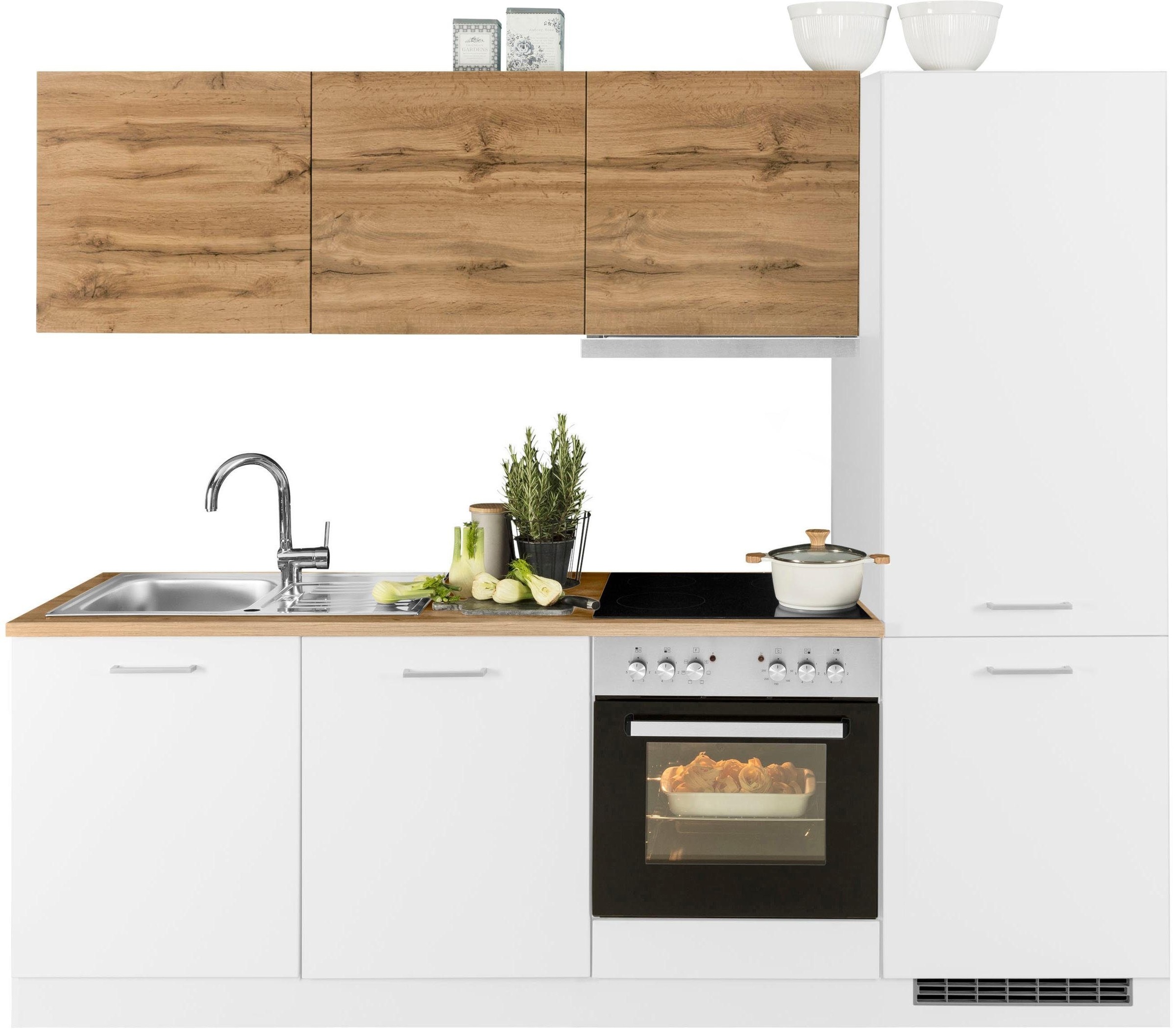 KOCHSTATION Küchenzeile »KS-Kehl«, mit E-Geräten, 240cm, inkl. Kühl/Gefrier günstig online kaufen