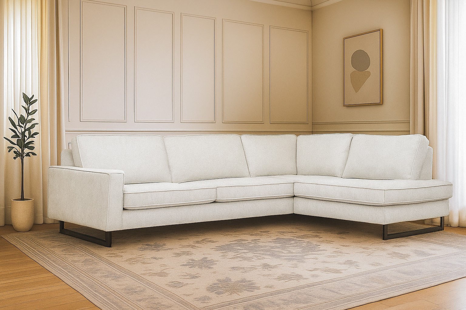 Home affaire Ecksofa »Pinto, 290 cm, Cord, Chenille, Lederoptik, Ottomane l günstig online kaufen