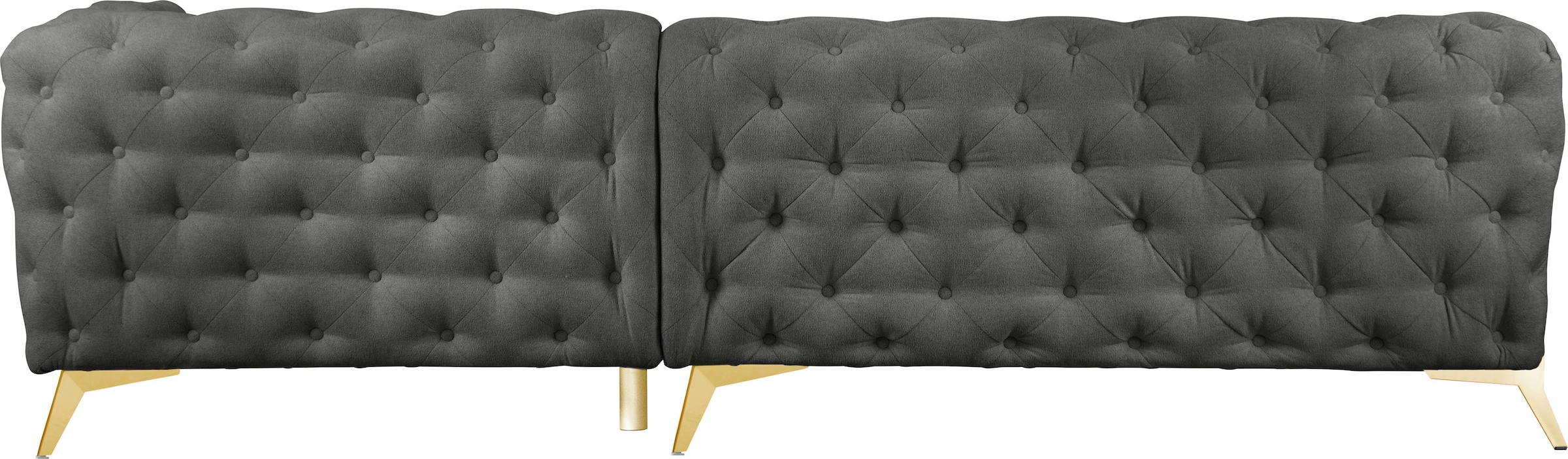 Leonique Chesterfield-Sofa »Amaury L-Form«, Chesterfield-Optik, Breite/Tiefe je 262 cm, Fußfarbe wählbar