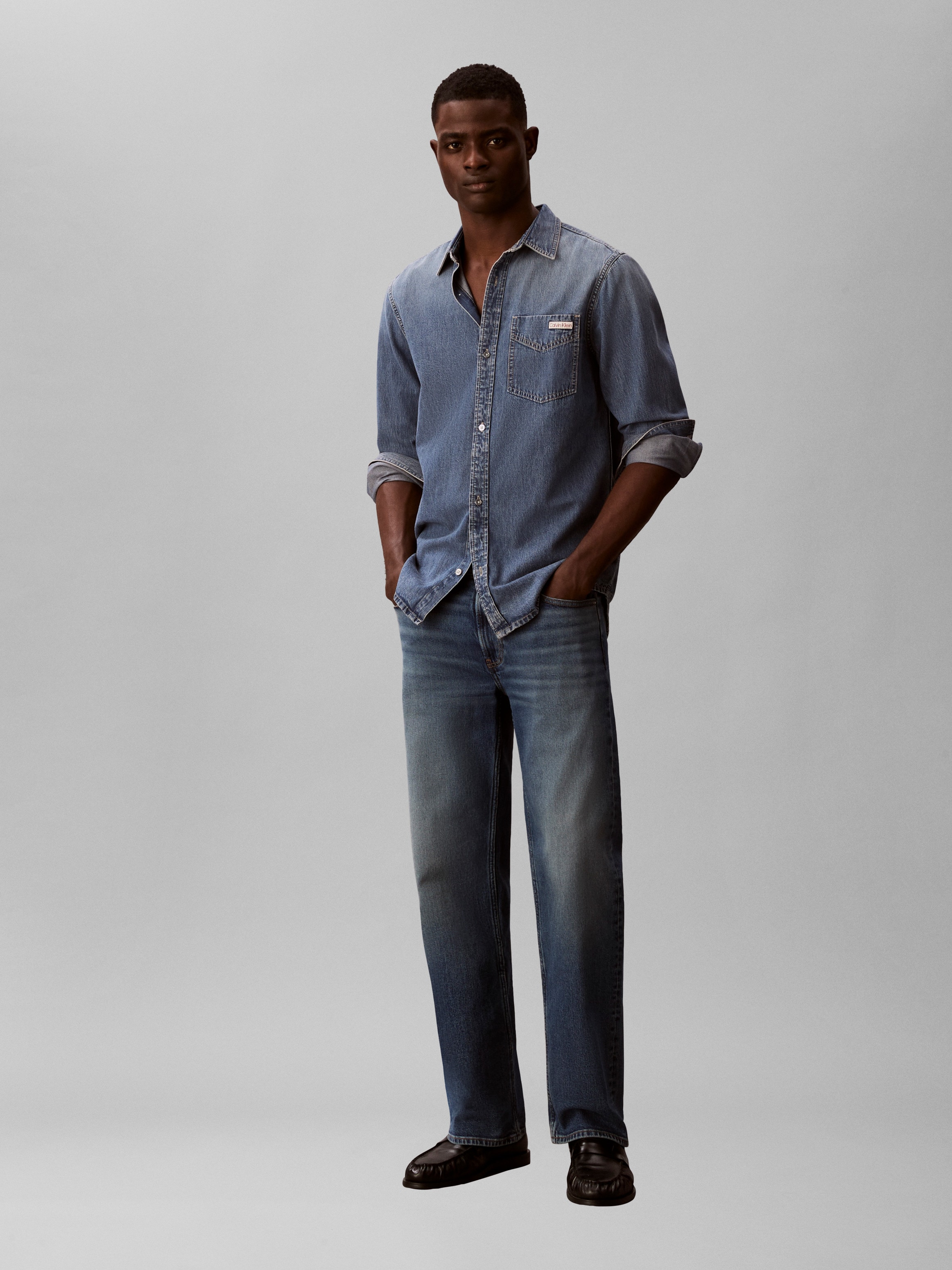 Calvin Klein Jeans Jeanshemd »VINTAGE INDIGO« Regular fit mit Rundhalsausschnitt