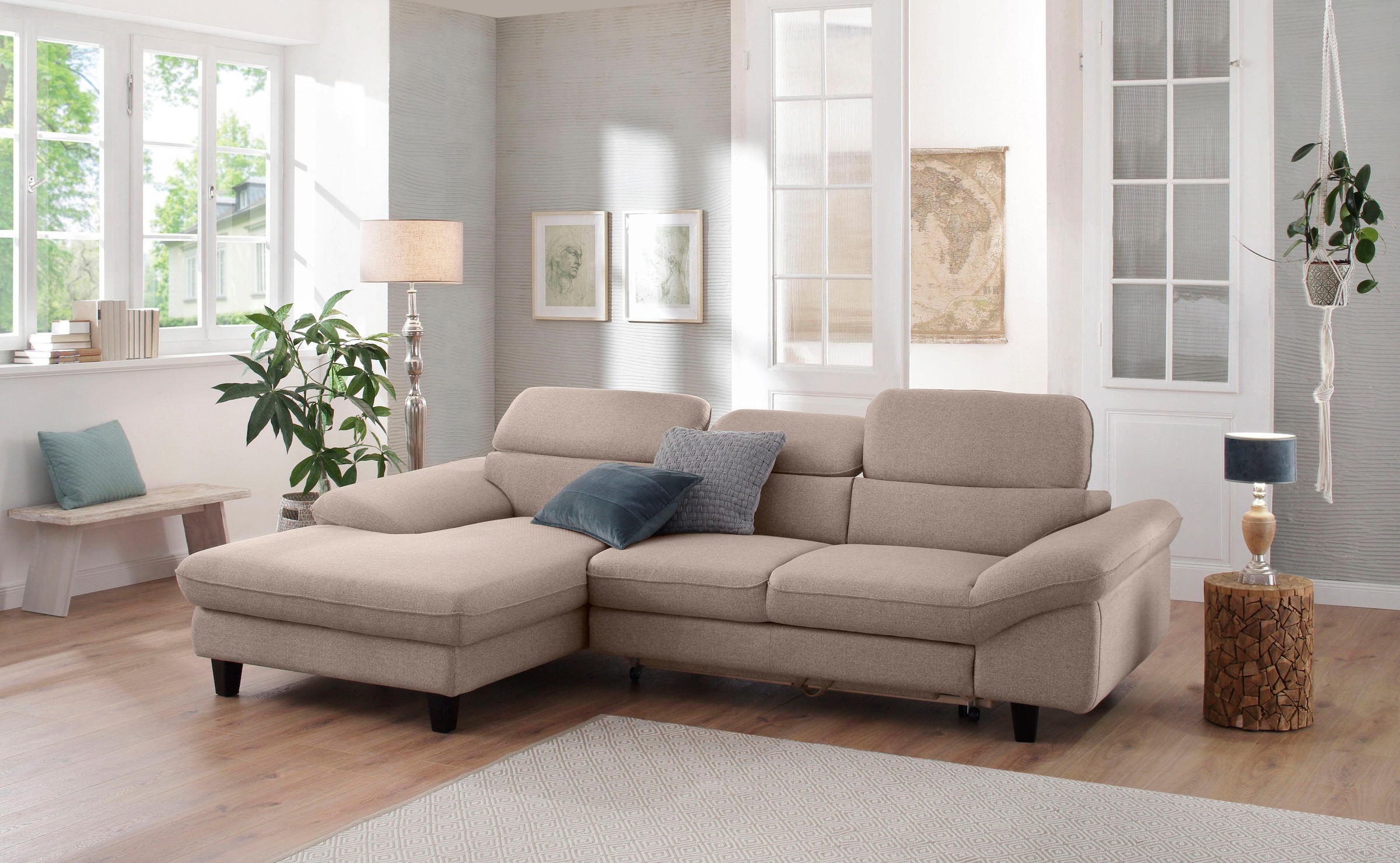 Home affaire Ecksofa "Pilot L-Form" mit Kopfteilverstellung, wahlweise mit günstig online kaufen